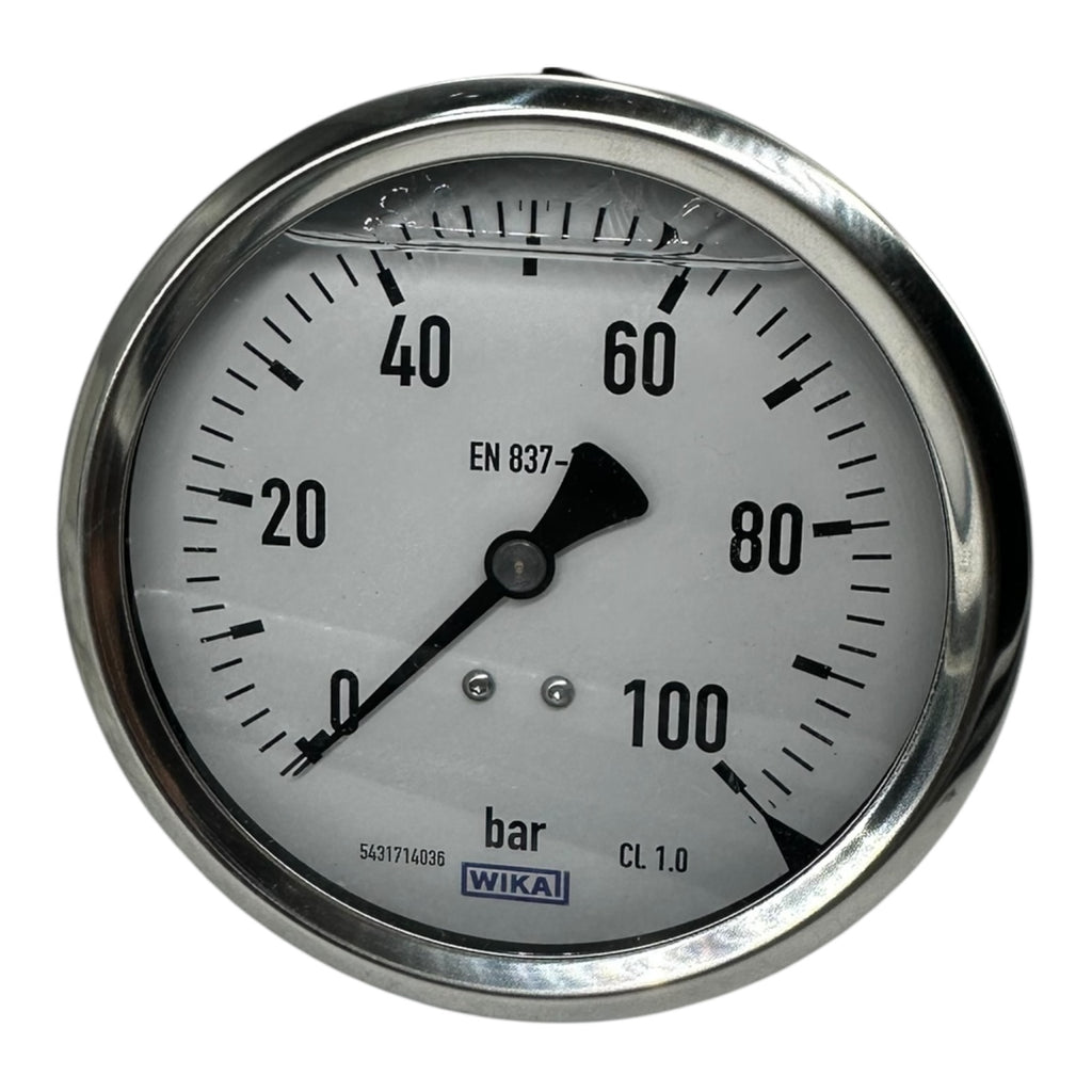 WIKA Manometer 213.53.100 100 bar G1/2B hinten exzentrisch 100mm Druckmesser