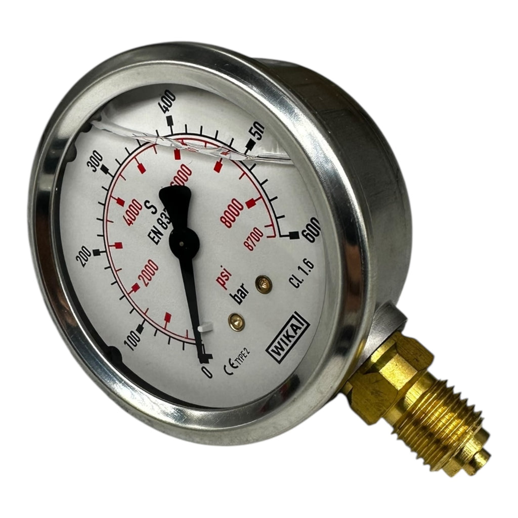 WIKA Manometer 0–600 bar 8700 psi G1/4B unten Ø100mm Druckmesser CL 1.6