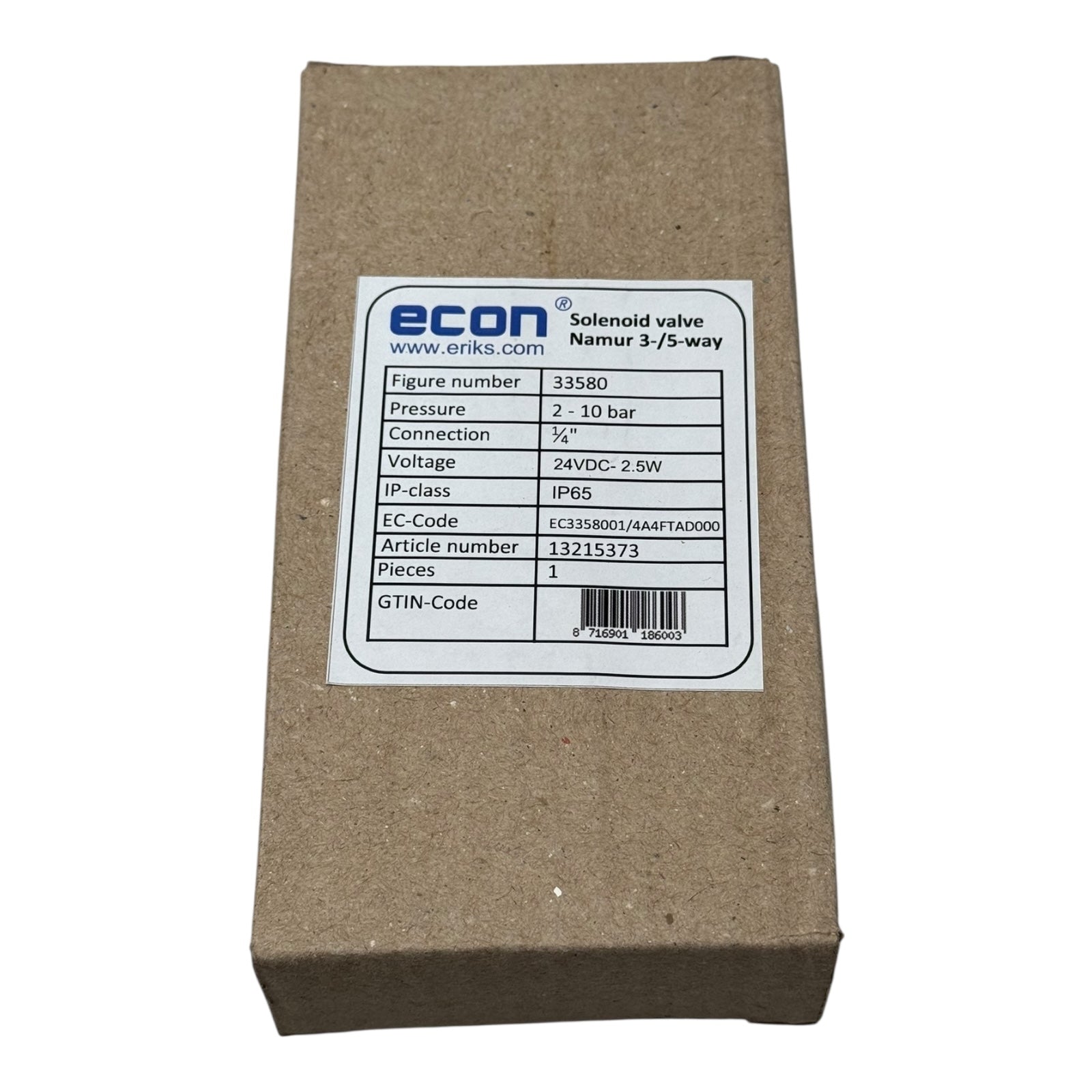 Econ Magnetventil 33580 Namur 3/2 5/2 Wege 24V DC 2,5W Pneumatikventil IP65