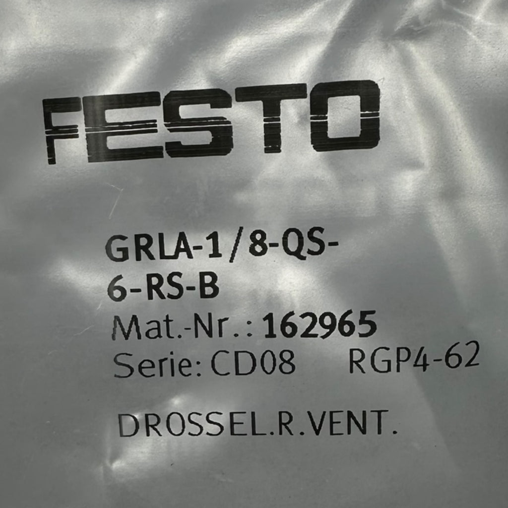 Festo GRLA-1/8-QS-6-RS-B 162965 Drossel-Rückschlagventil Pneumatik 1/8”