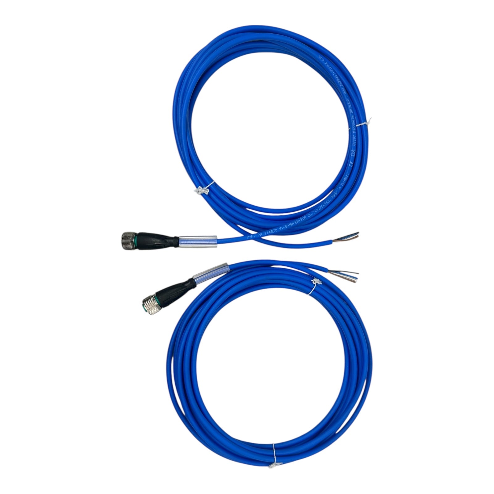 2x Pepperl+Fuchs V1-G-N4-5M-PUR Anschlusskabel M12 Sensorleitung 5m blau neu