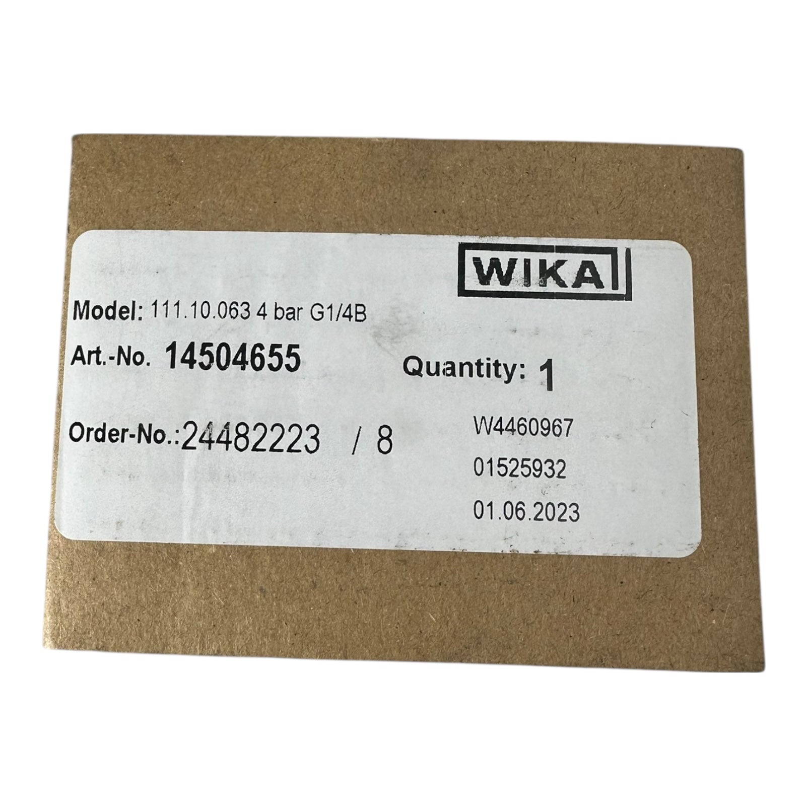 WIKA Manometer 111.10.063 0–4 bar G1/4B Messgerät Druckanzeige EN 837-1