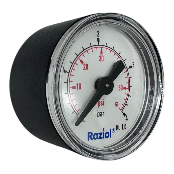 4x Raziol Manometer 111.12.040 0–4 bar 0–60 psi G1/4B CL 1.6 Druckmessgerät