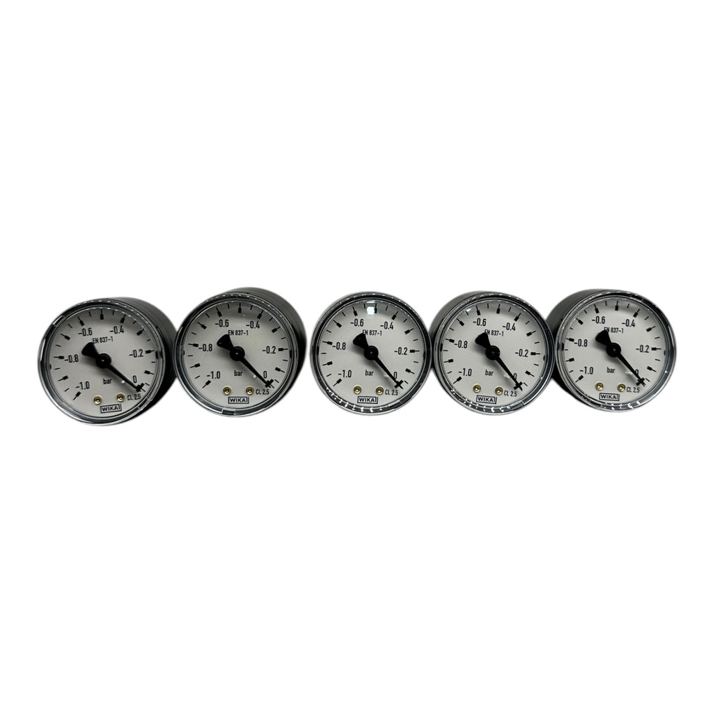 5x WIKA Manometer 111.12.050 -1…0 bar G1/4B EN 837-1 CL 2.5 Vakuummanometer