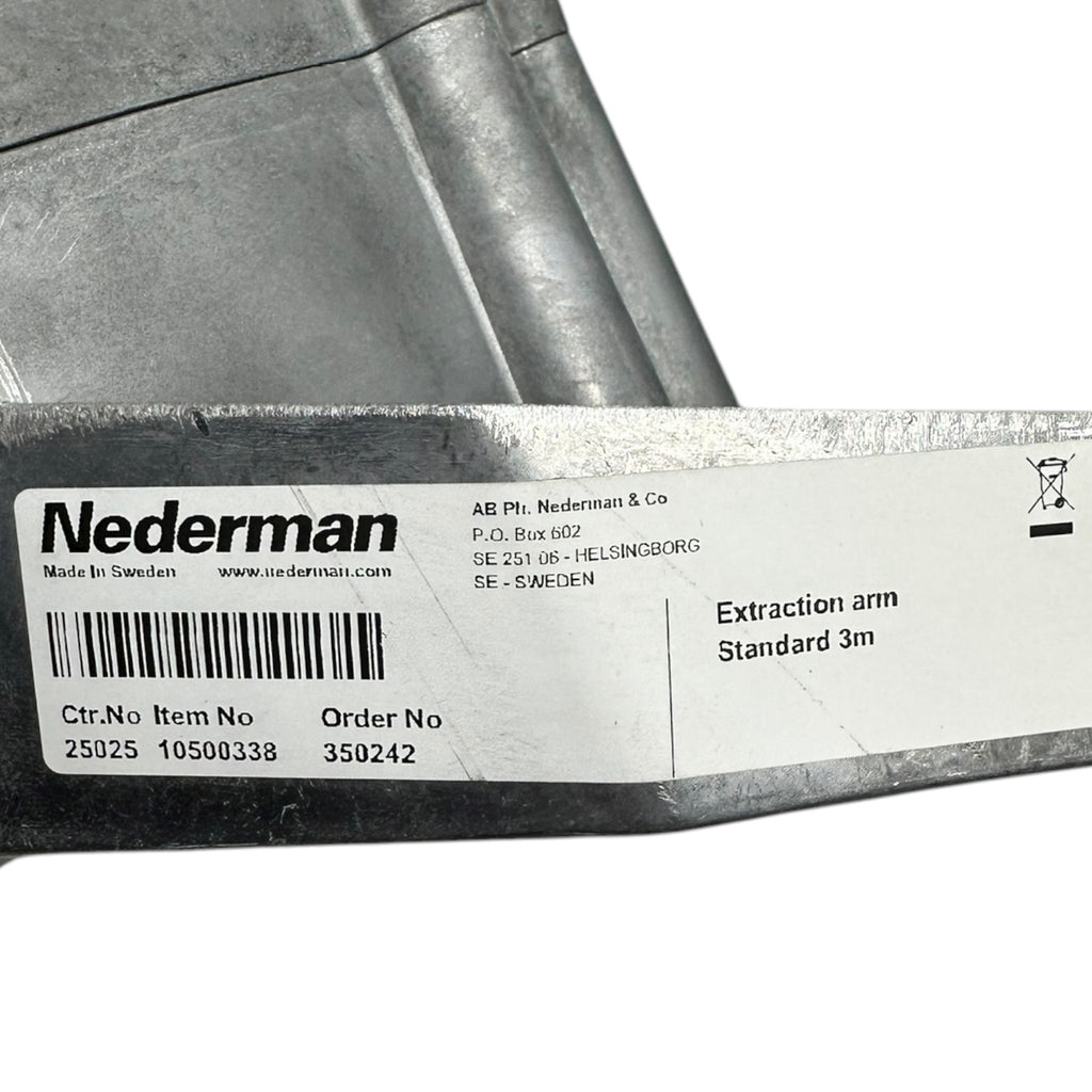 Nederman 10500338 Extraction Arm Anschlussstück 3 m Absauganlage Alu neu
