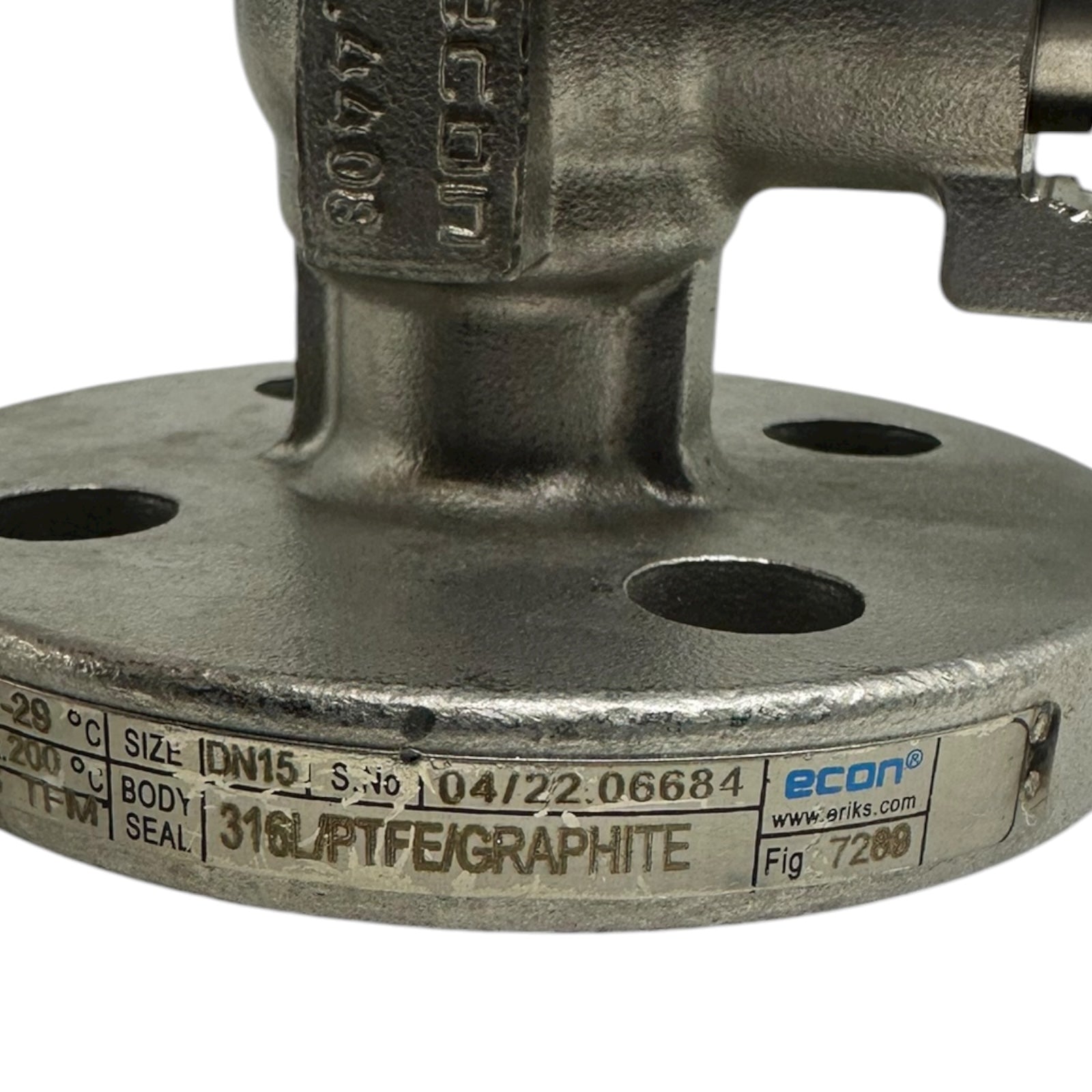 Econ Kugelhahn DN15 PN40 Edelstahl 1.4408 Flansch 316L PTFE Graphit Fig.7289