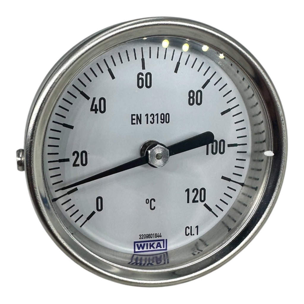WIKA A52.063/1 Bimetallthermometer 0–120°C Ø63mm 45x8mm Fühler Neu