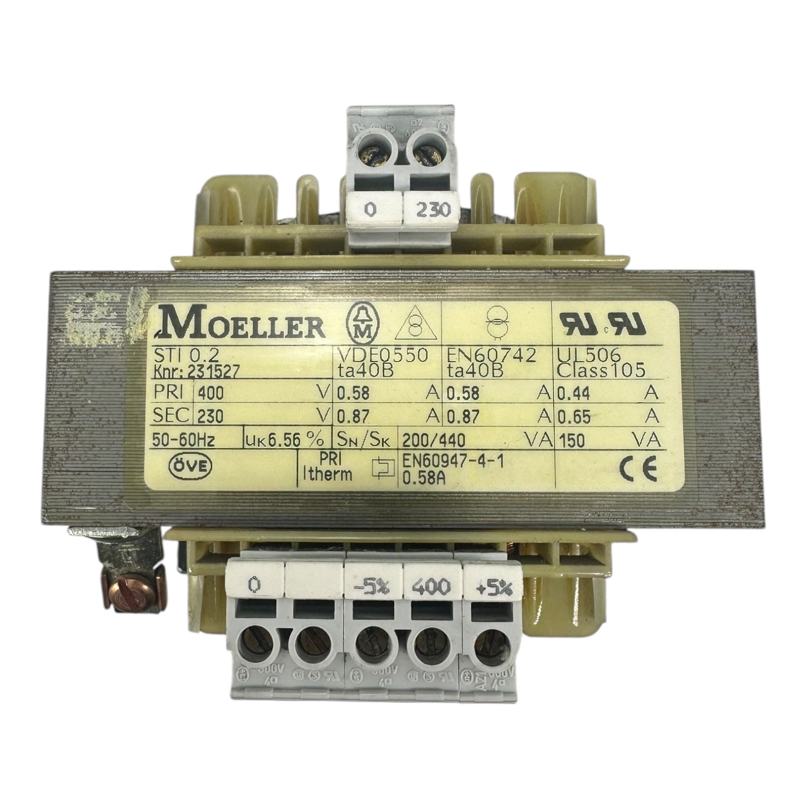 Moeller STI 0.2 Trafo 400V→230V 150VA Steuertransformator EN60742