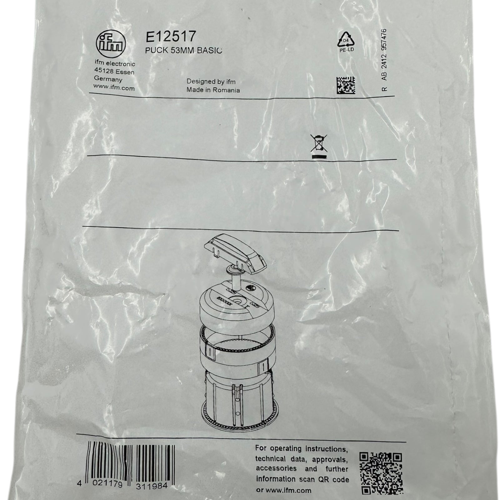 ifm E12517 PUCK 53mm BASIC Montagekit Zubehör für Sensoren Halterung