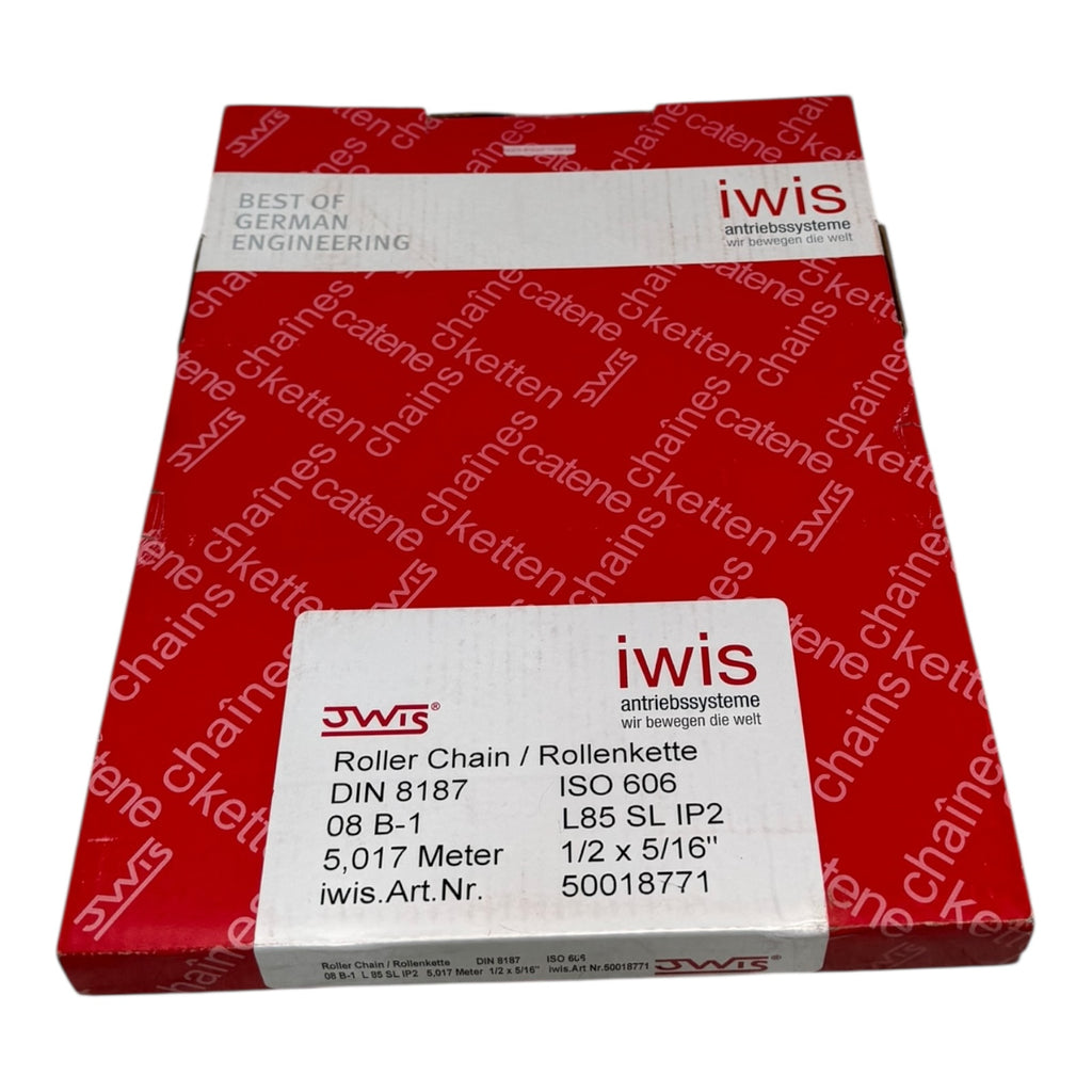 Iwis Rollen­kette 08B-1 DIN8187 ISO606 L85 SL IP2 5,017 m 1/2” x 5/16”