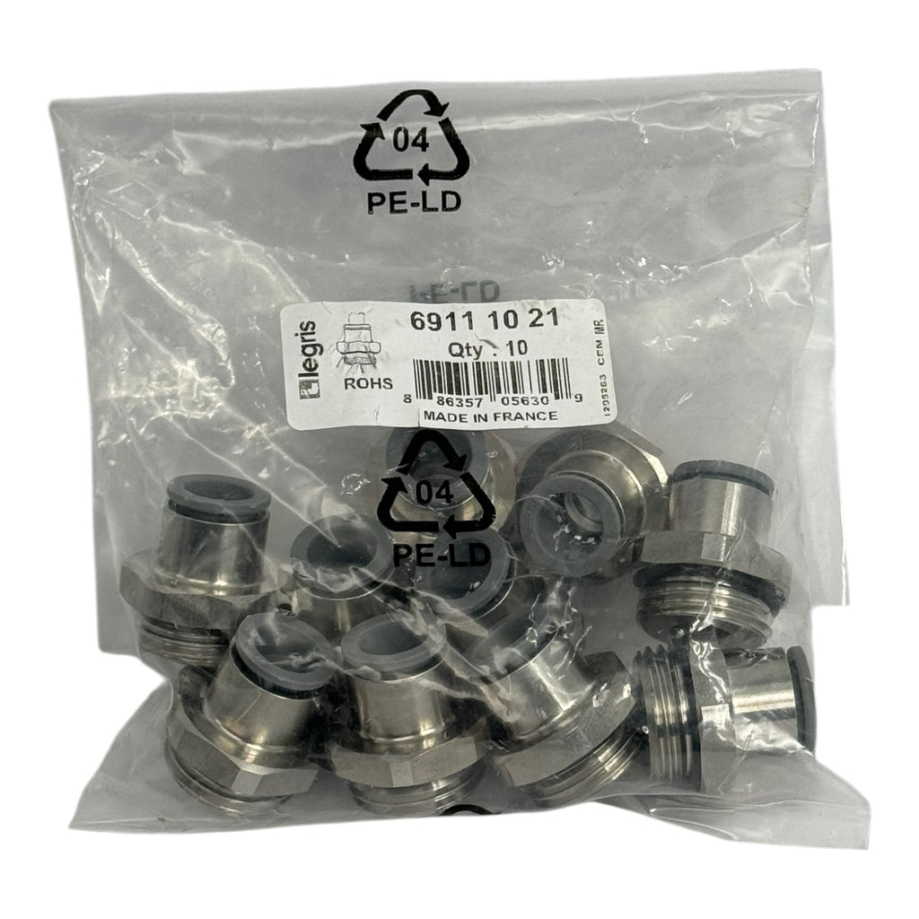 10x Legris 6911 10 21 Einschraubverschraubung 10 mm–R1/2” Pneumatik Fitting