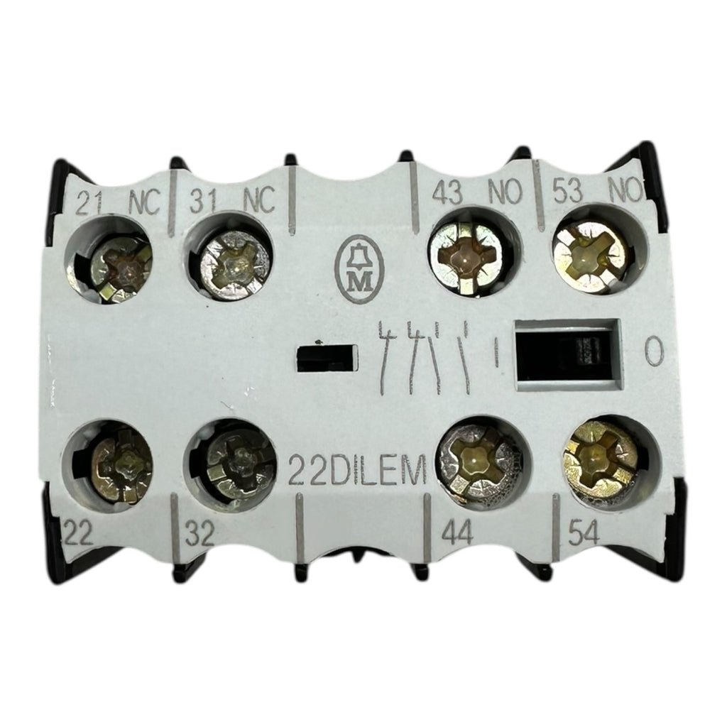 3x Moeller 22DILEM Hilfskontaktblock 2NO/2NC AC15 10A 415V Erweiterung