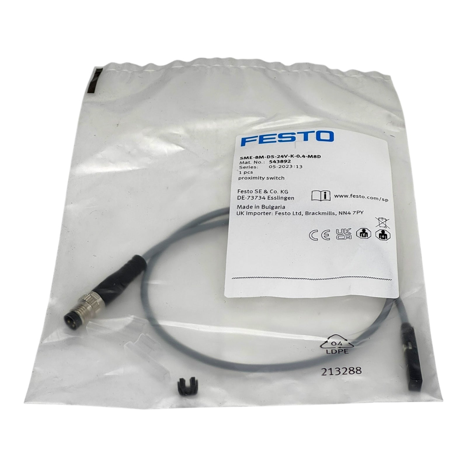 Festo SME-8M-DS-24V-K-0.4-M8D Näherungsschalter Sensor M8 0,4m Kabel Pneumatik