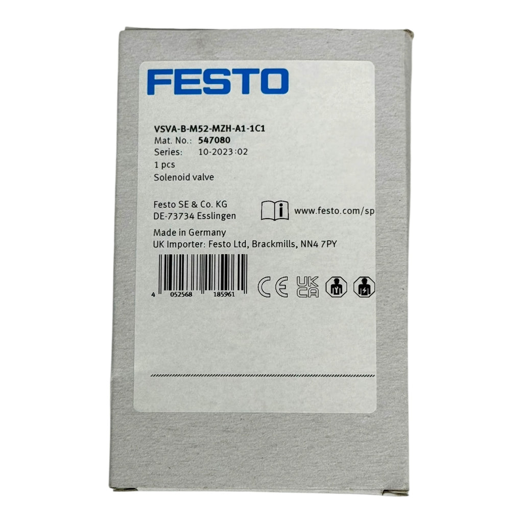 Festo VSVA-B-M52-MZH-A1-1C1 547080 Magnetventil 24VDC 1,8W Pneumatikventil
