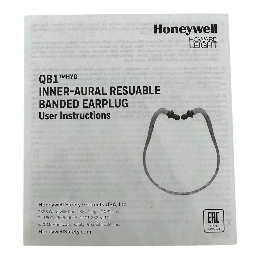 3x Honeywell Howard Leight QB1 Hyg Bügelgehörschutz SNR 26 dB Mehrweg