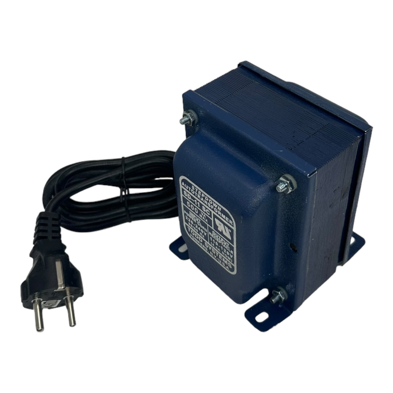 TODD Stepdown SD-11SC Transformer IN: 220-240V OUT: 110-120V, 500VA MAX, 50/60Hz