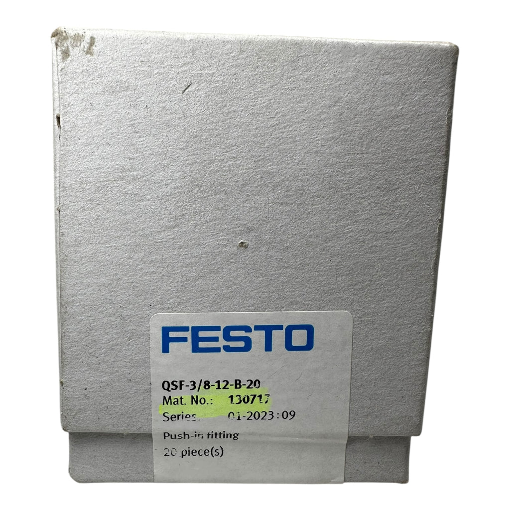 20x Festo QSF-3/8-12-B-20 Steckverschraubung Pneumatikanschluss 3/8 Zoll, 12mm