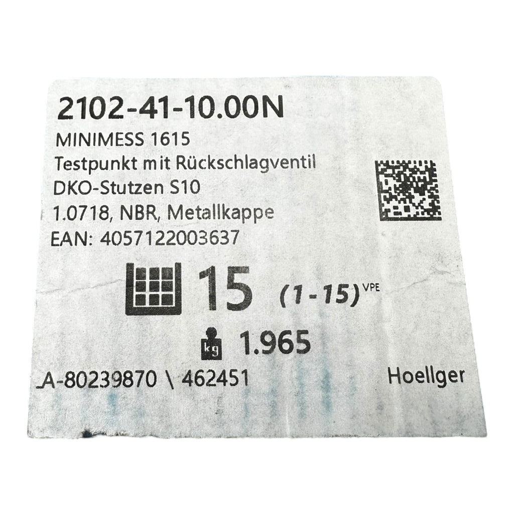 Minimess 2102-41-10.00N Testpunkt DKO S10 Rückschlagventil Metallkappe