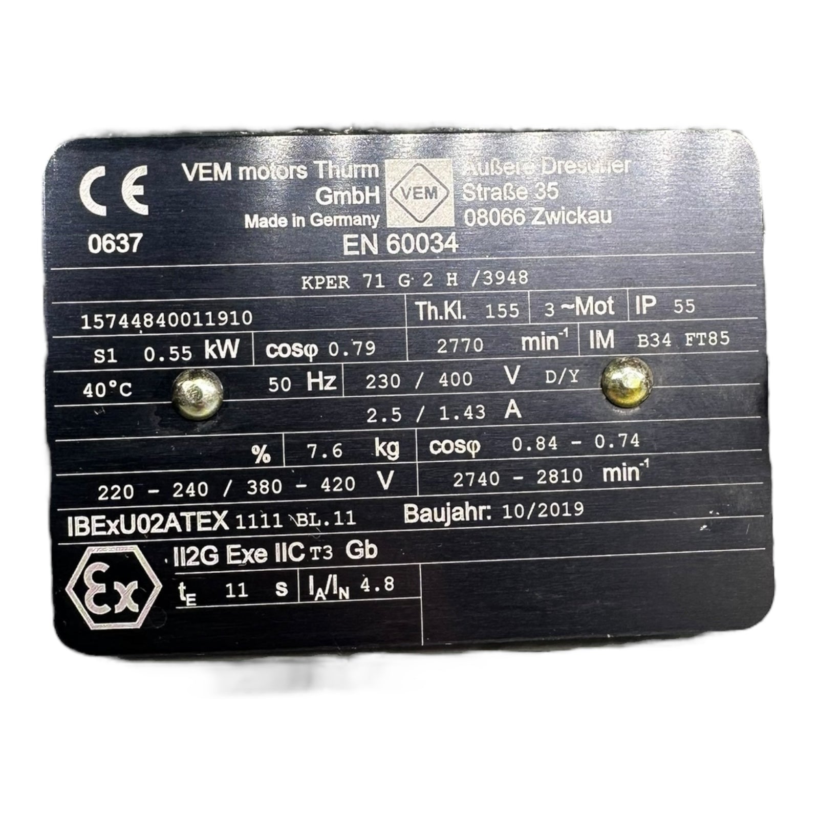 EAGLEBURGMANN SPU4040/A002-D0 Zirkulationspumpe Pumpe SPECK VEM Ex-Motor