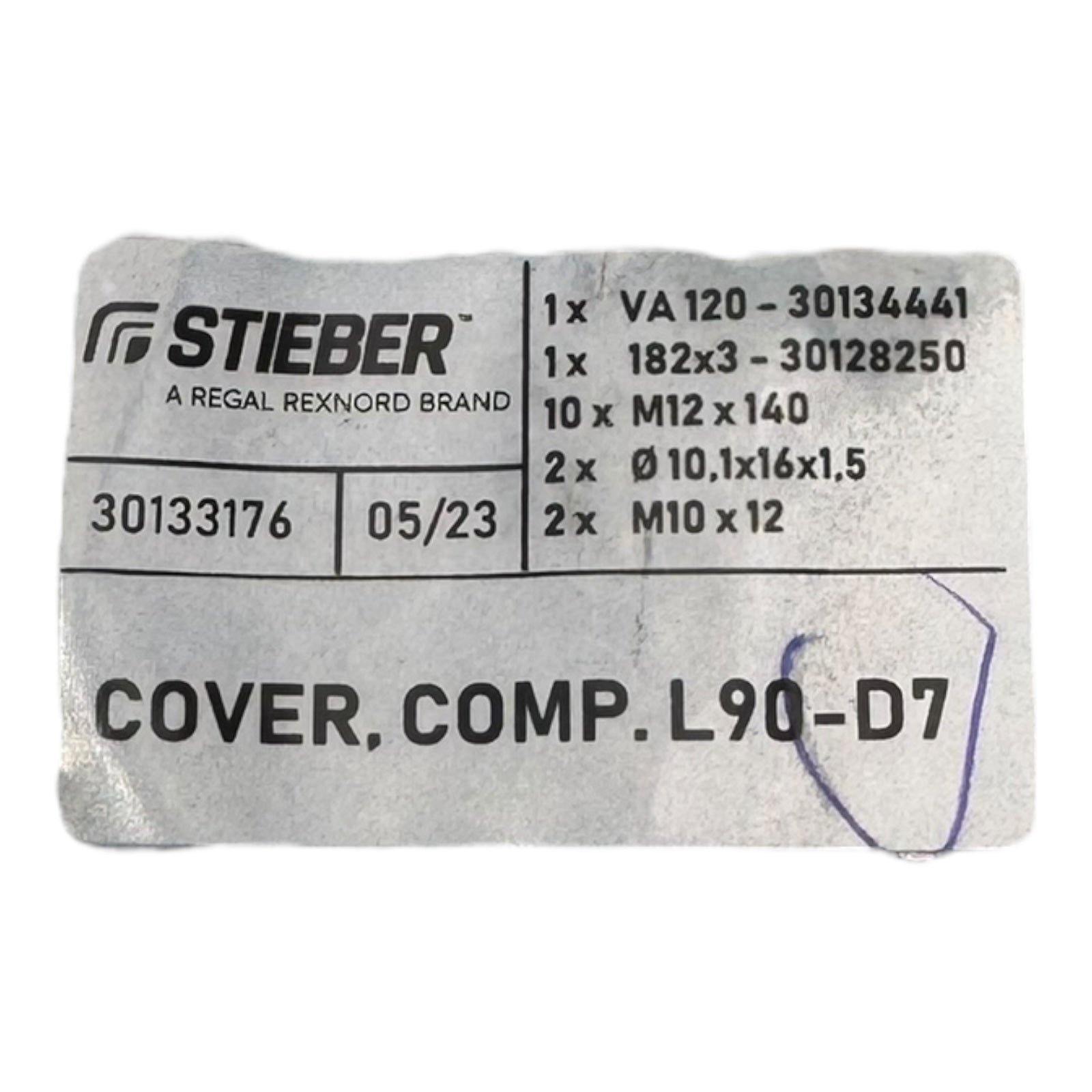 Stieber 30133176 Cover Comp L90-D7 Flanschdeckel mit Schrauben Satz