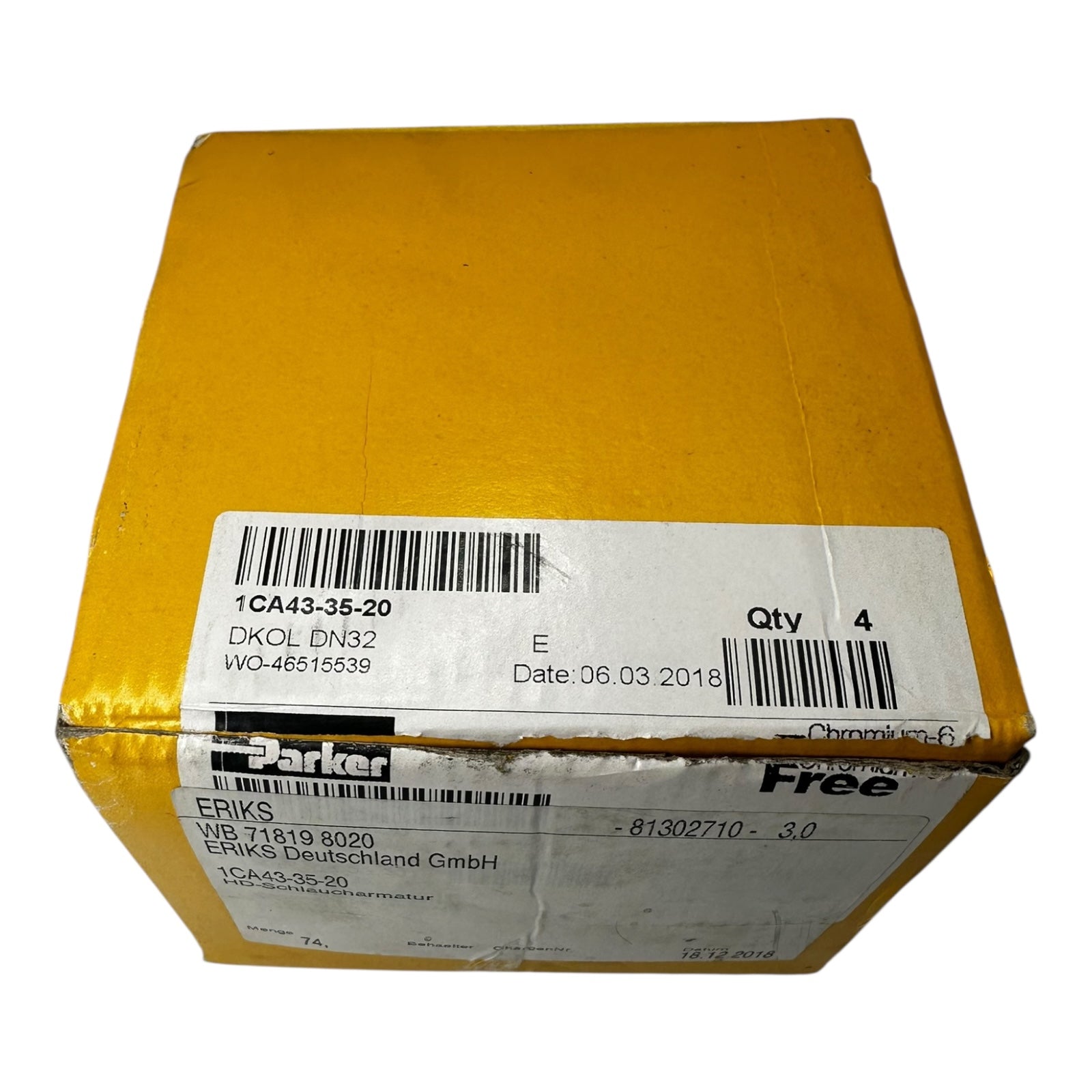 4x Parker 1CA43-35-20 HD-Schlaucharmatur DKOL DN32 Hydraulikanschluss