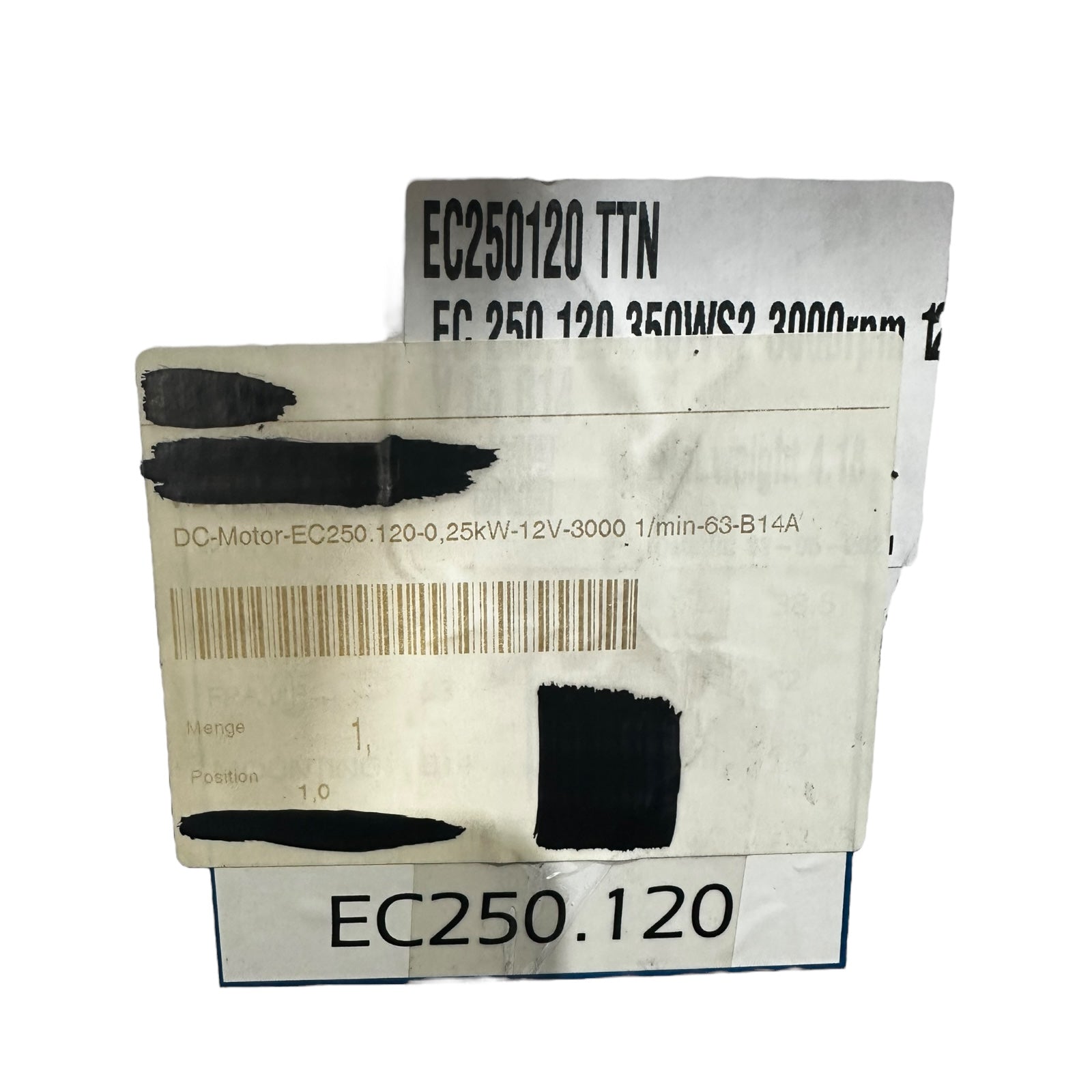 Transtecno EC250.120 DC-Motor 12V 350W 3000rpm B14 Rahmen63 Antrieb