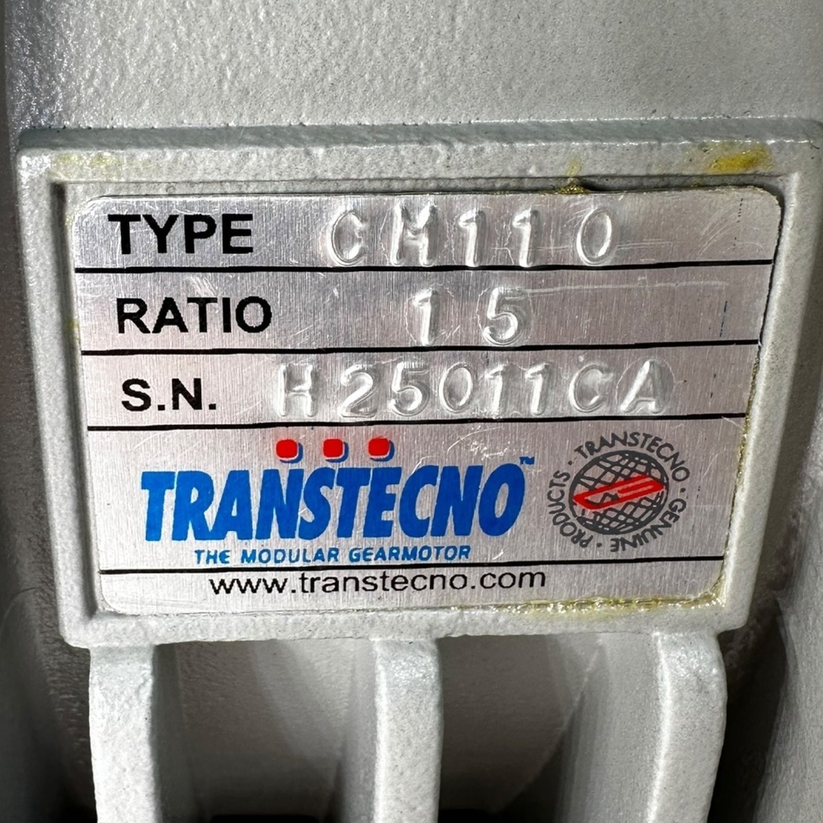Transtecno CH110 Untersetzungsgetriebe Ratio15 Getriebemotor Gehäus