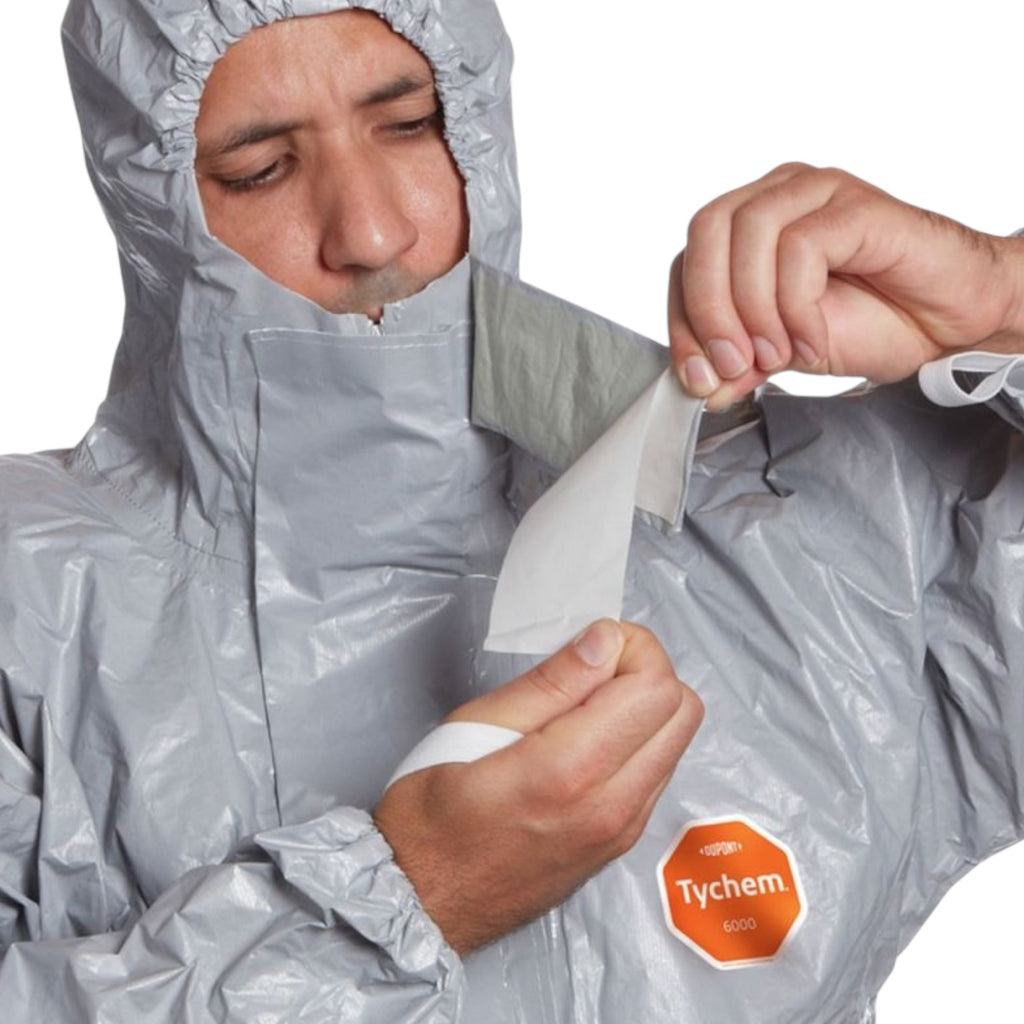 DuPont Tychem 6000 F CHA5 Chemikalienschutzanzug 2XL Kapuze Typ 3/4/5/6