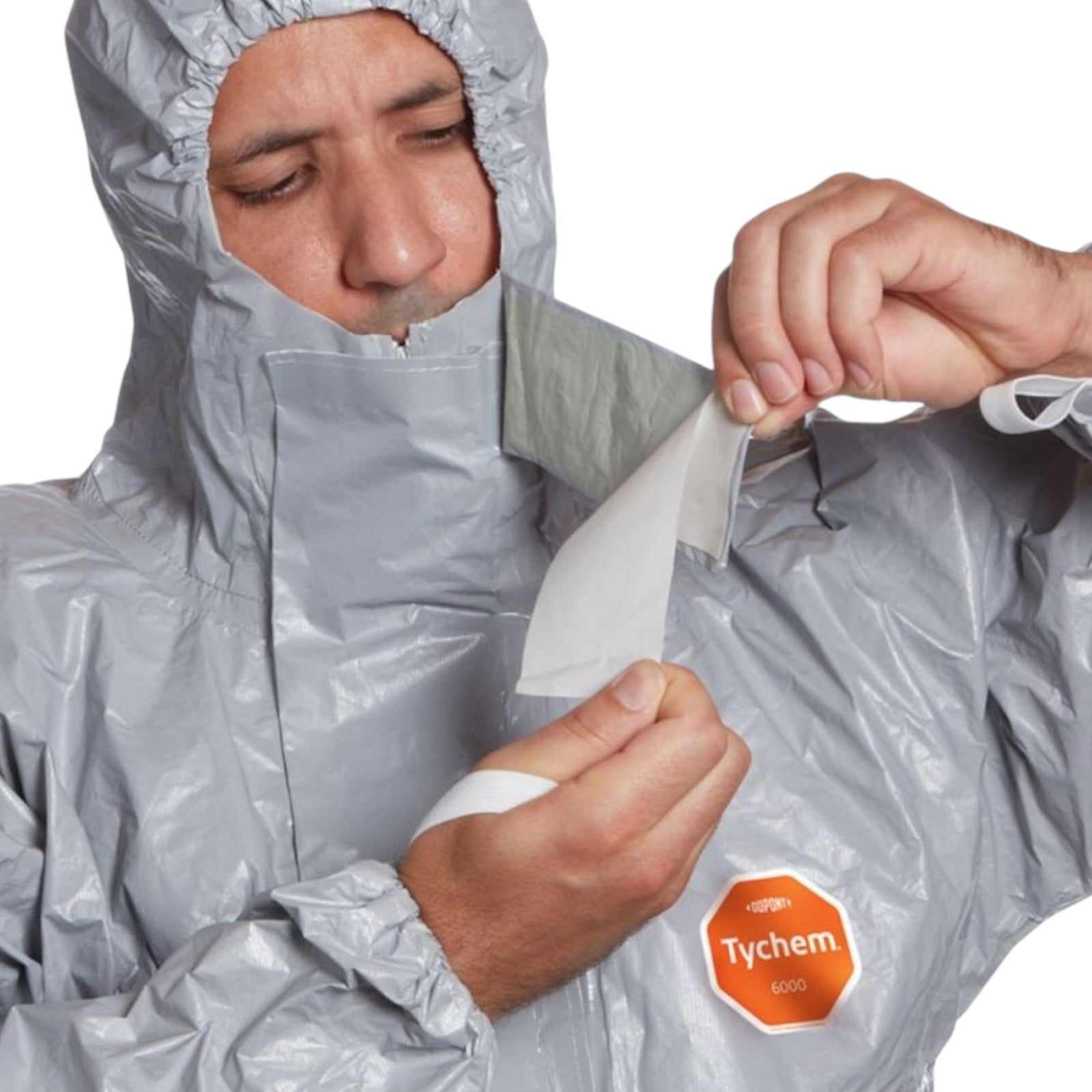DuPont Tychem 6000 F CHA5 Chemikalienschutzanzug 2XL Kapuze Typ 3/4/5/6