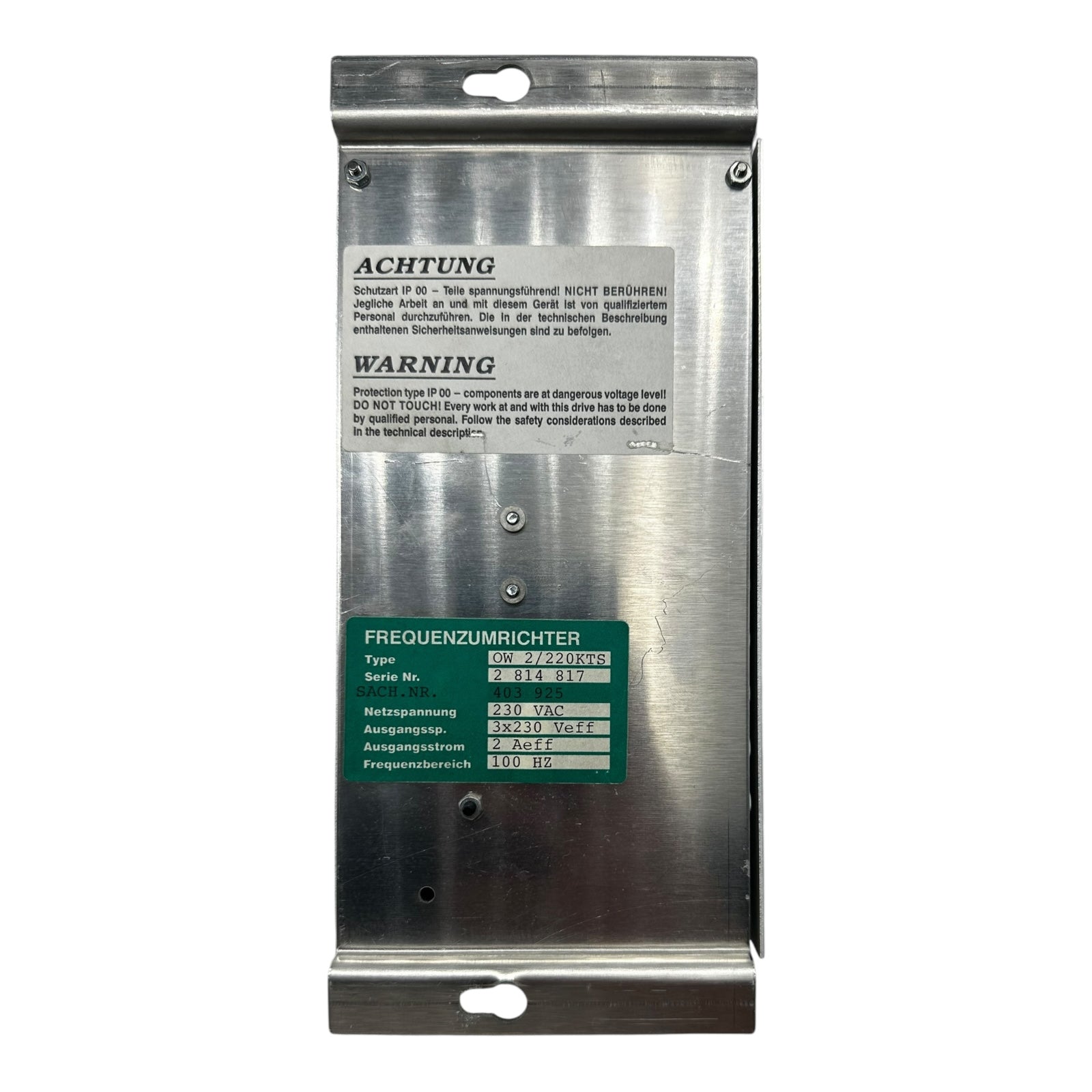 Flender ATB Frequenzumrichter OW2/220KTS 230V 2A 3x230V 100Hz Antriebstechnik