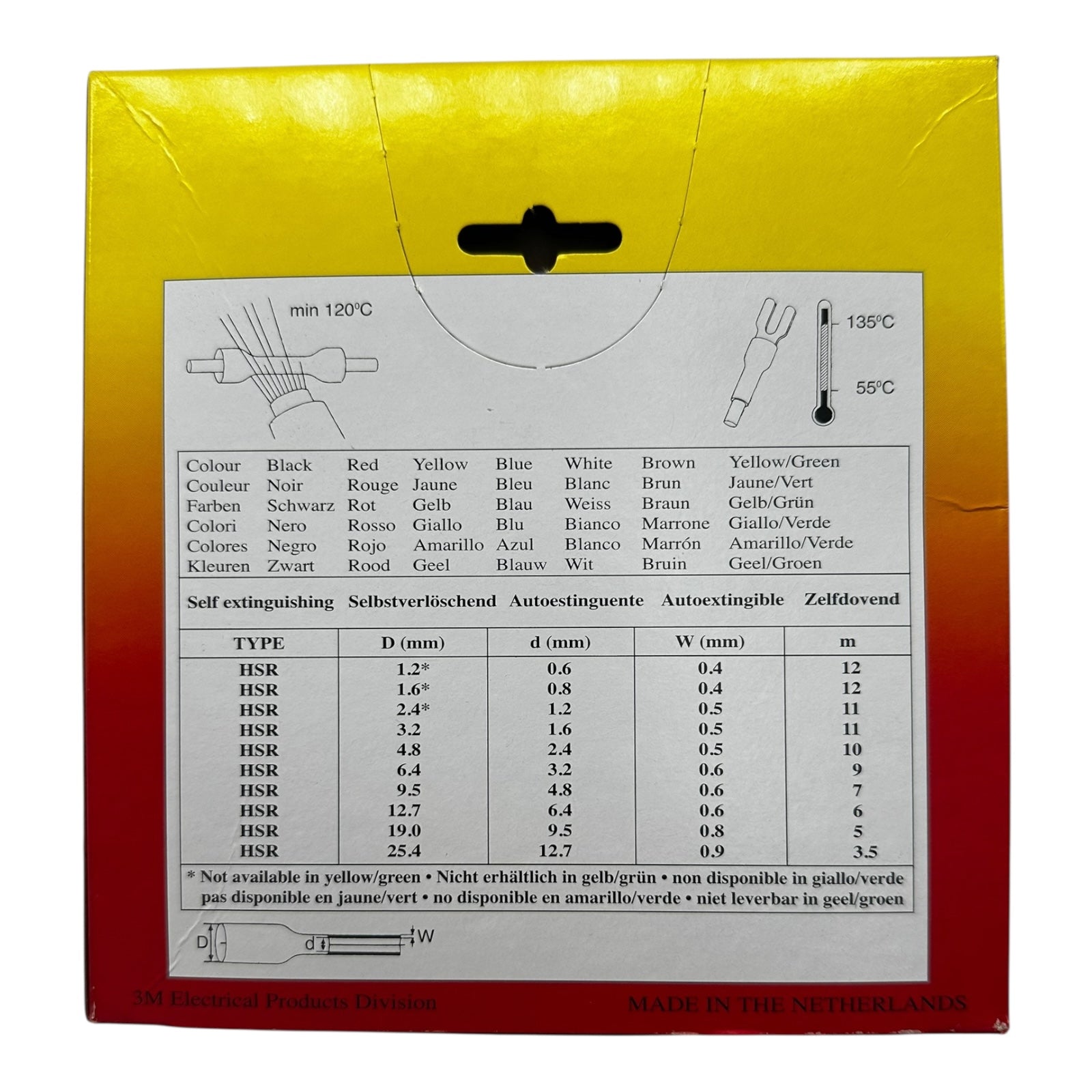 3M HSR-2.4/1.2 BK Schrumpfschlauch Schwarz 2,4mm 11m Wärmeschrumpfschlauch