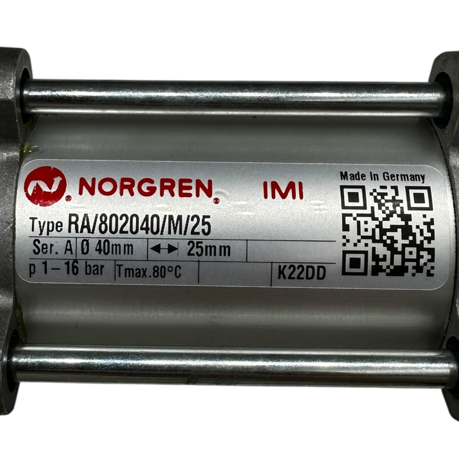 Norgren RA/802040/M/25 Pneumatikzylinder Ø40mm Hub 25mm 1–16bar