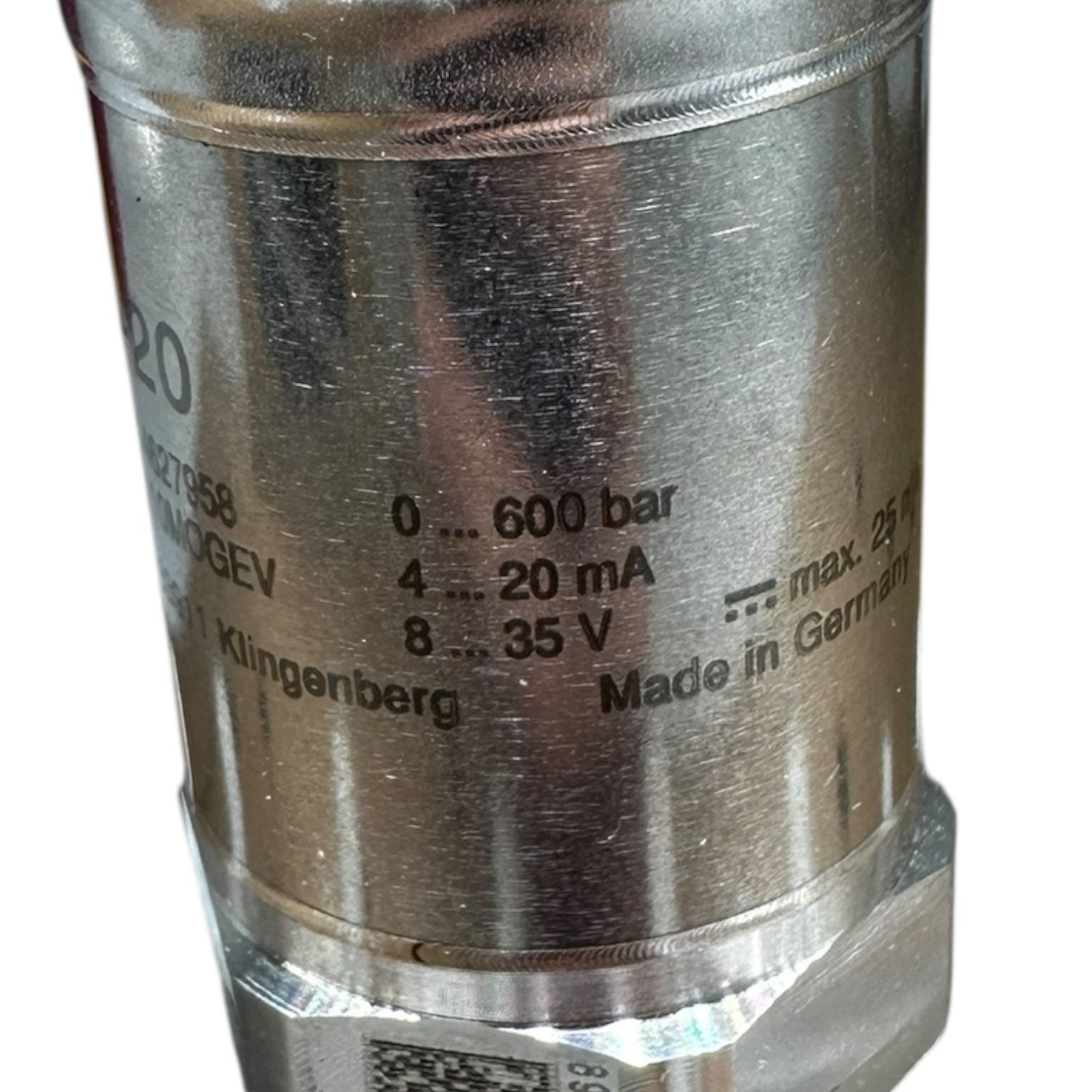 WIKA S-20 Drucktransmitter 0–600bar 4–20mA DC8–35V 2-Leiter kalibriert