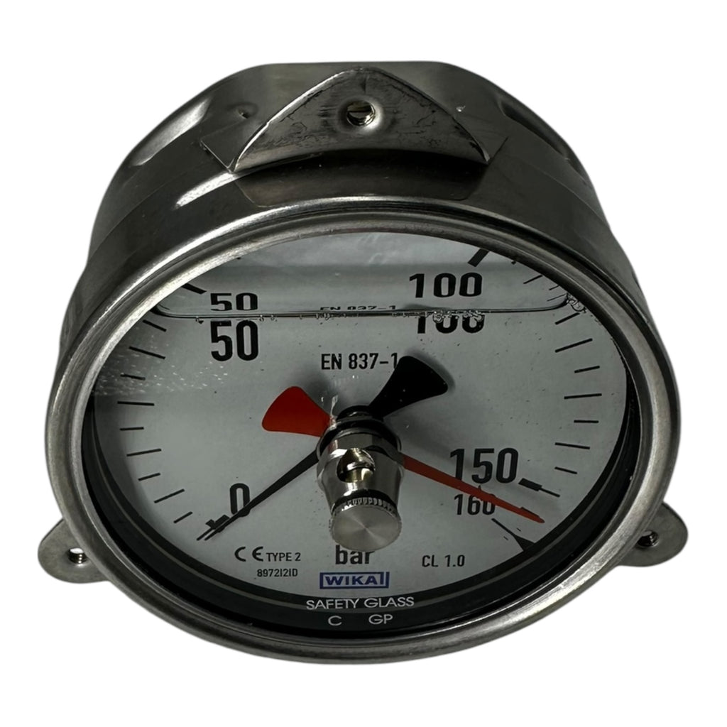 Wika Glycerin Manometer 0–160 bar Ø100mm EN 837-1 Edelstahl G1/2B CL1.0