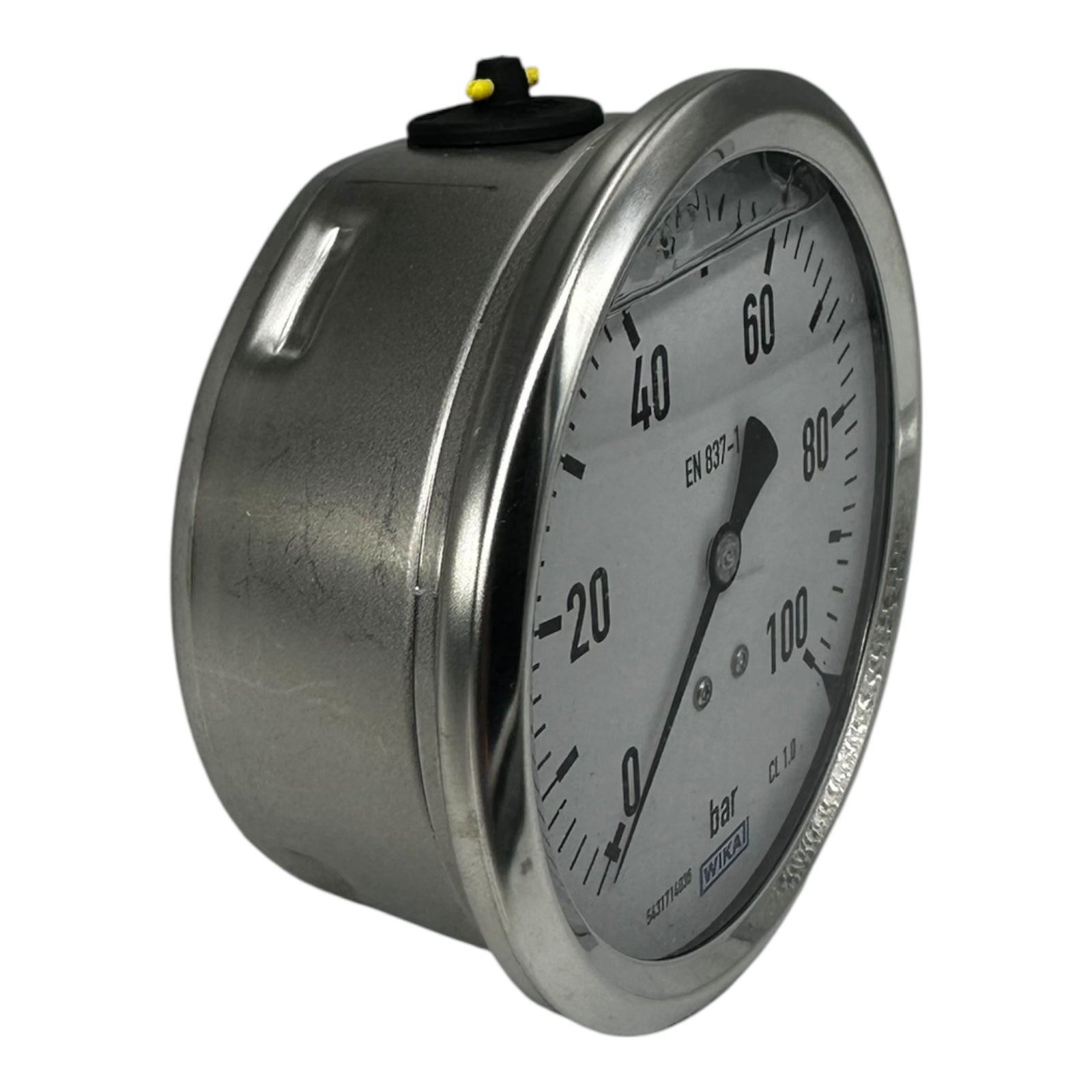 WIKA Manometer 213.53.100 100 bar G1/2B hinten exzentrisch 100mm Druckmesser