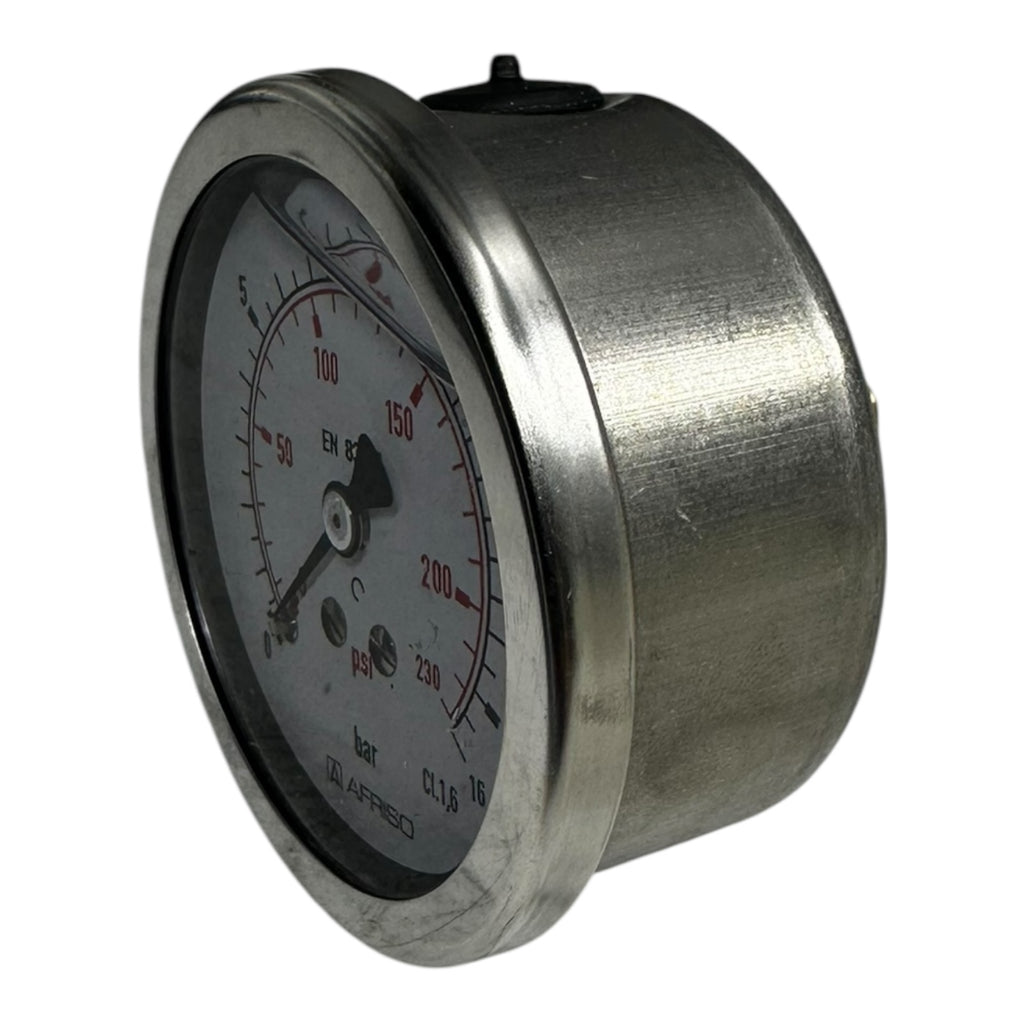 Afriso Manometer RF 63Gly 0–16 bar/psi G1/4 axial Ø63mm Glyzerin gefüllt