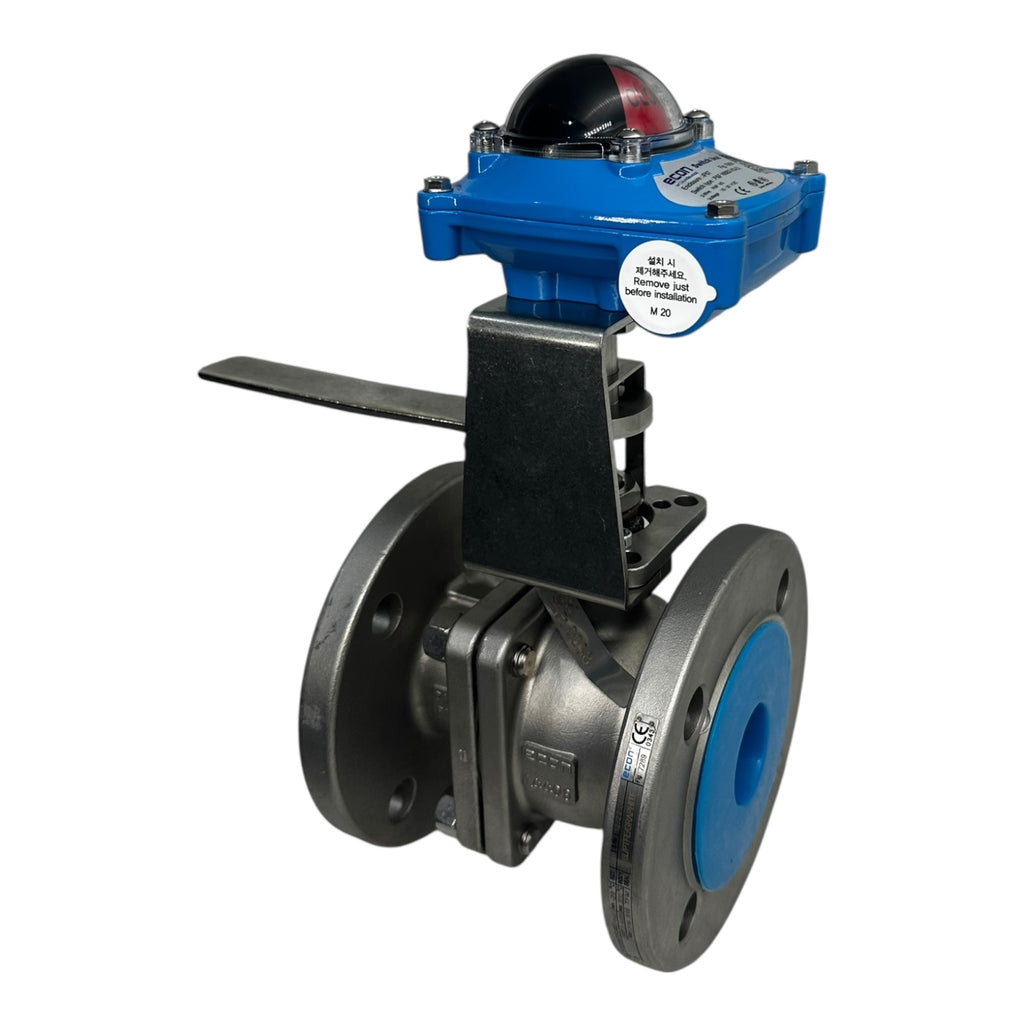 Econ Kugelhahn DN50 PN40 Edelstahl 316 PTFE Graphit mit Switch Box Fig.79651