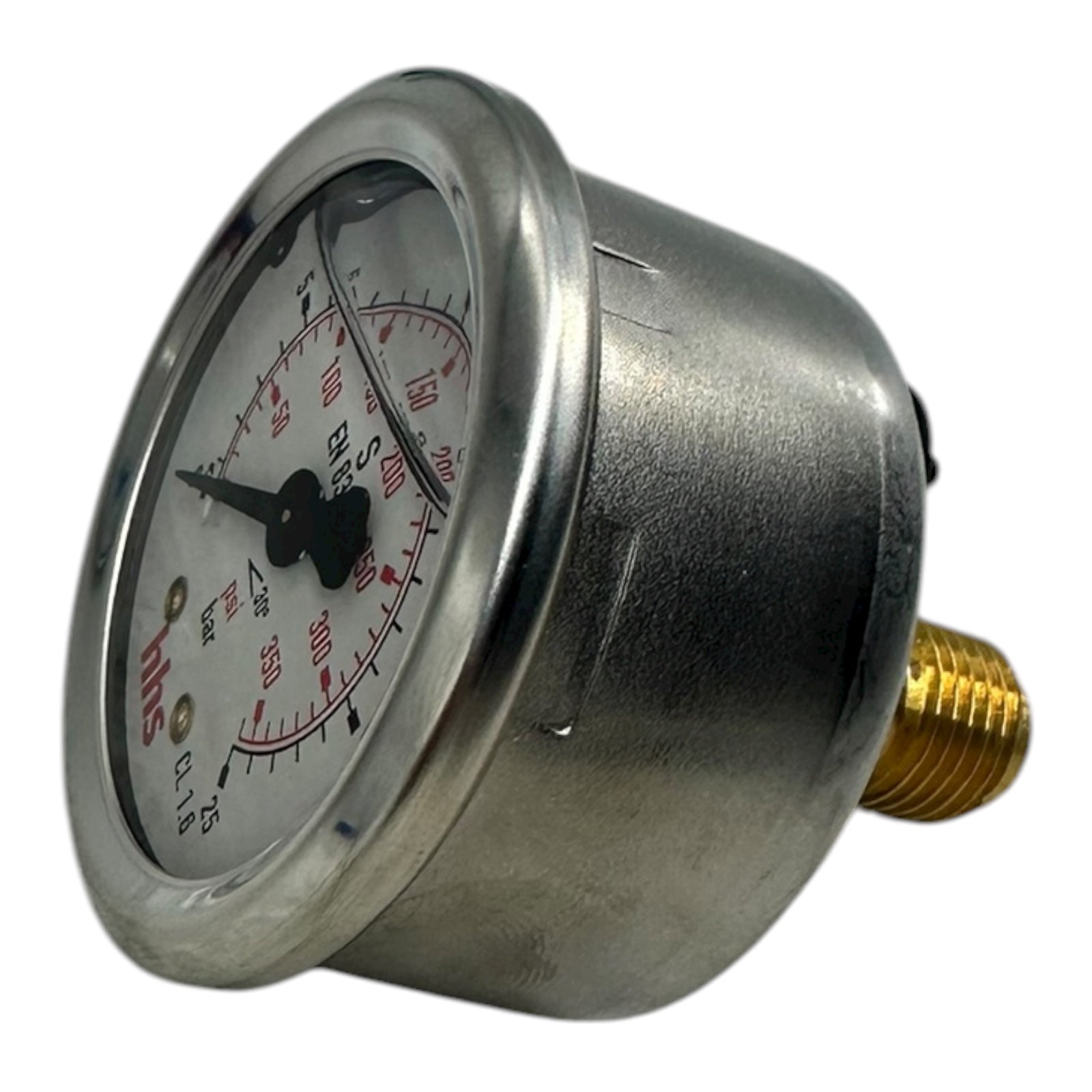 2x WIKA hhs Manometer 0–25 bar 0–350 psi G1/4B EN 837 CL 1.6 Druckmessgerät