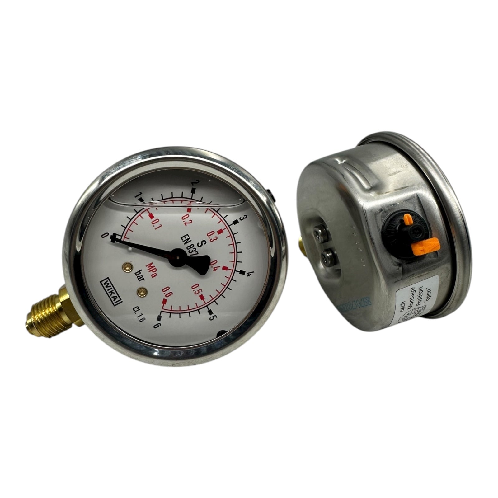 2x WIKA Manometer 213.53.063 0–6 bar G1/4B CL 1.6 EN 837 Messgerät Druckanzeige