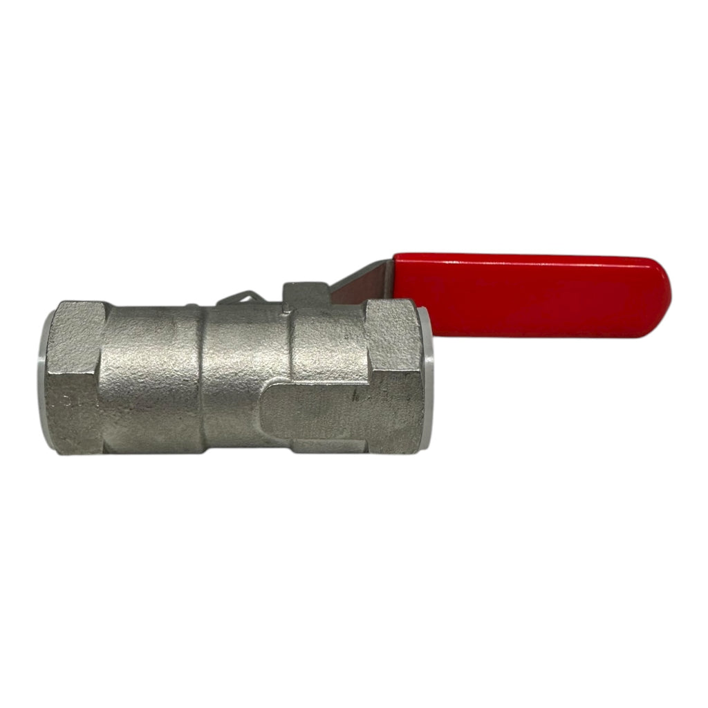 10x Econ EC0774401 Edelstahl Kugelhahn DN12 PN68 2-Wege Ventil roter Griff