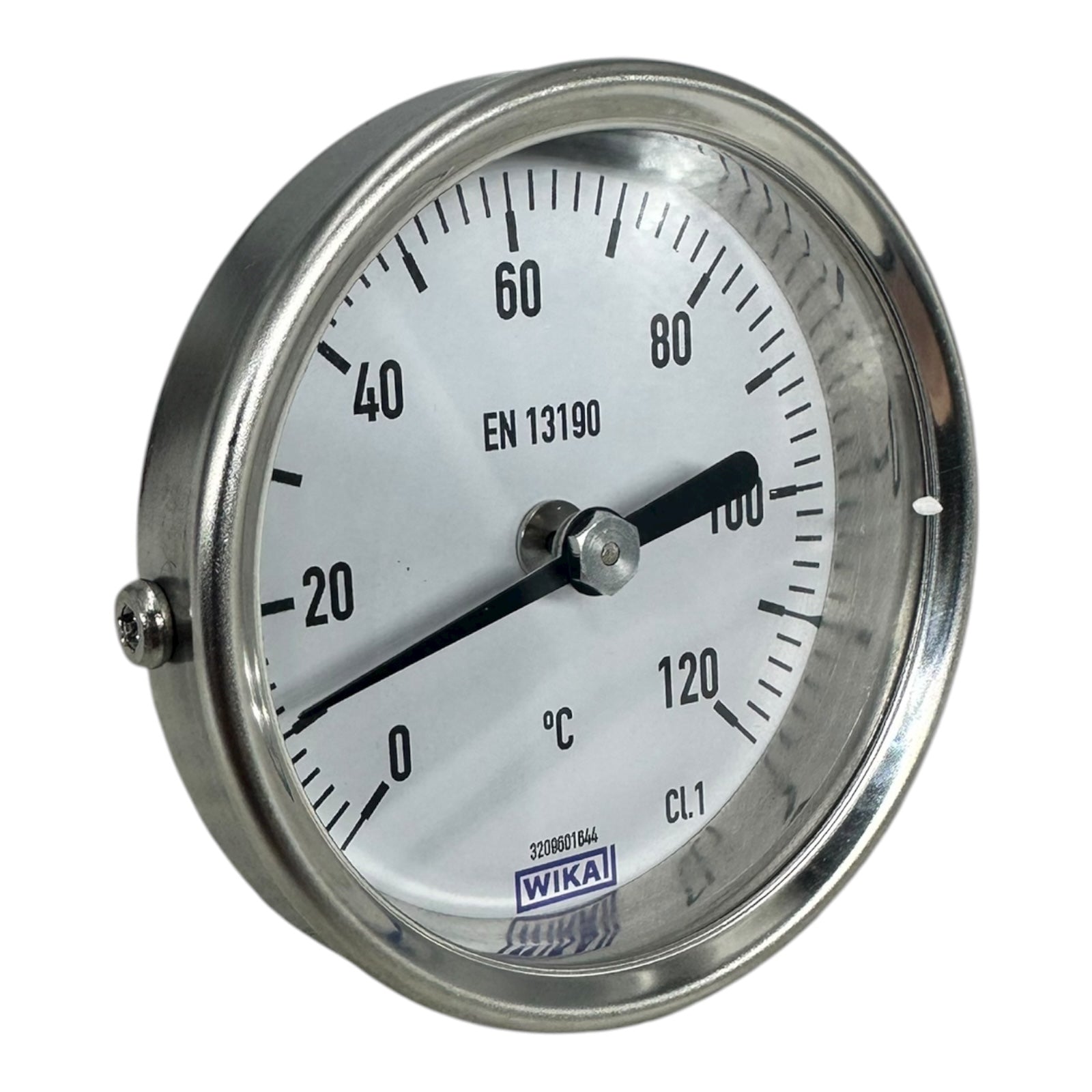 WIKA A52.063/1 Bimetallthermometer 0–120°C Ø63mm 45x8mm Fühler Neu