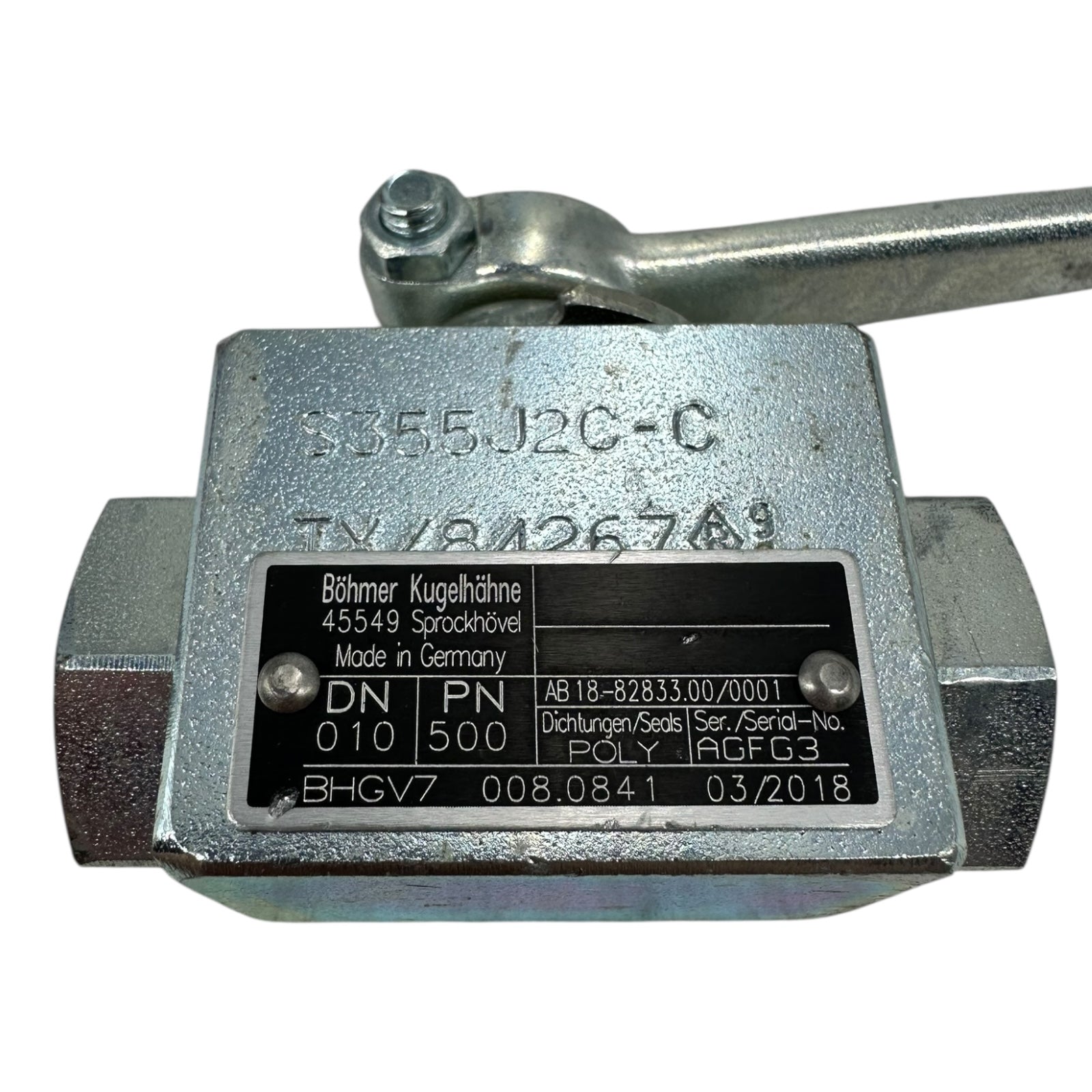 Böhmer Kugelhahn DN10 PN500 BHGV7 AB18-82833.00/0001 Hydraulik