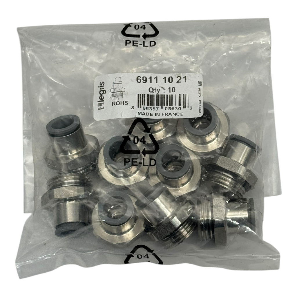 10x Legris 6911 10 21 Einschraubverschraubung 10 mm–R1/2” Pneumatik Fitting