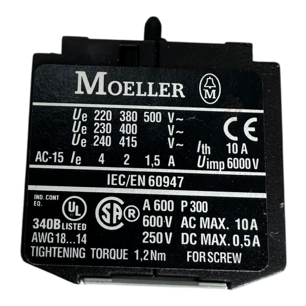 3x Moeller 22DILEM Hilfskontaktblock 2NO/2NC AC15 10A 415V Erweiterung