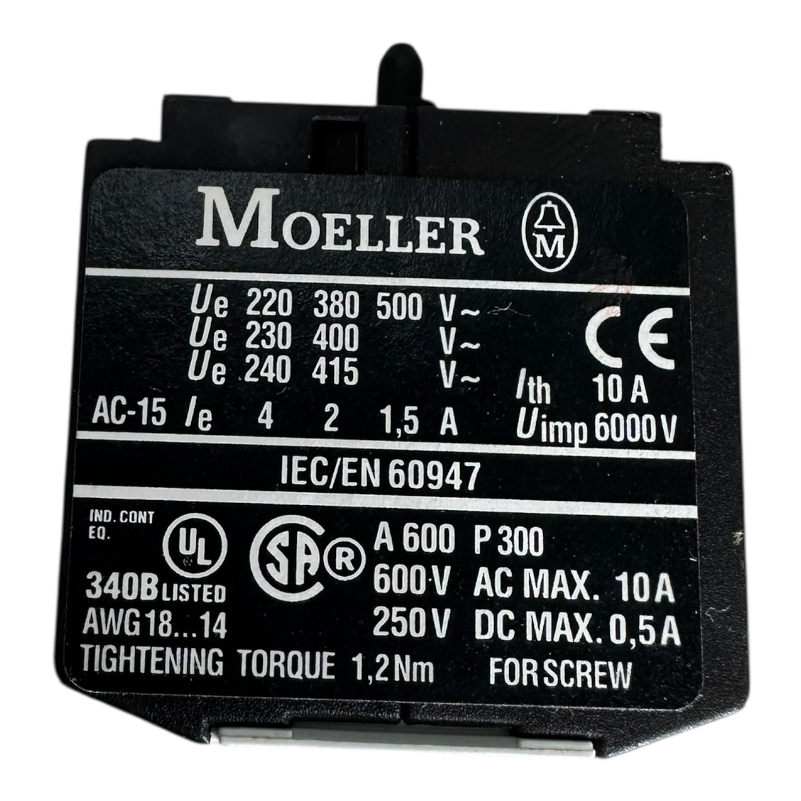 3x Moeller 22DILEM Hilfskontaktblock 2NO/2NC AC15 10A 415V Erweiterung