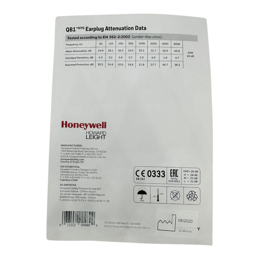 3x Honeywell Howard Leight QB1 Hyg Bügelgehörschutz SNR 26 dB Mehrweg
