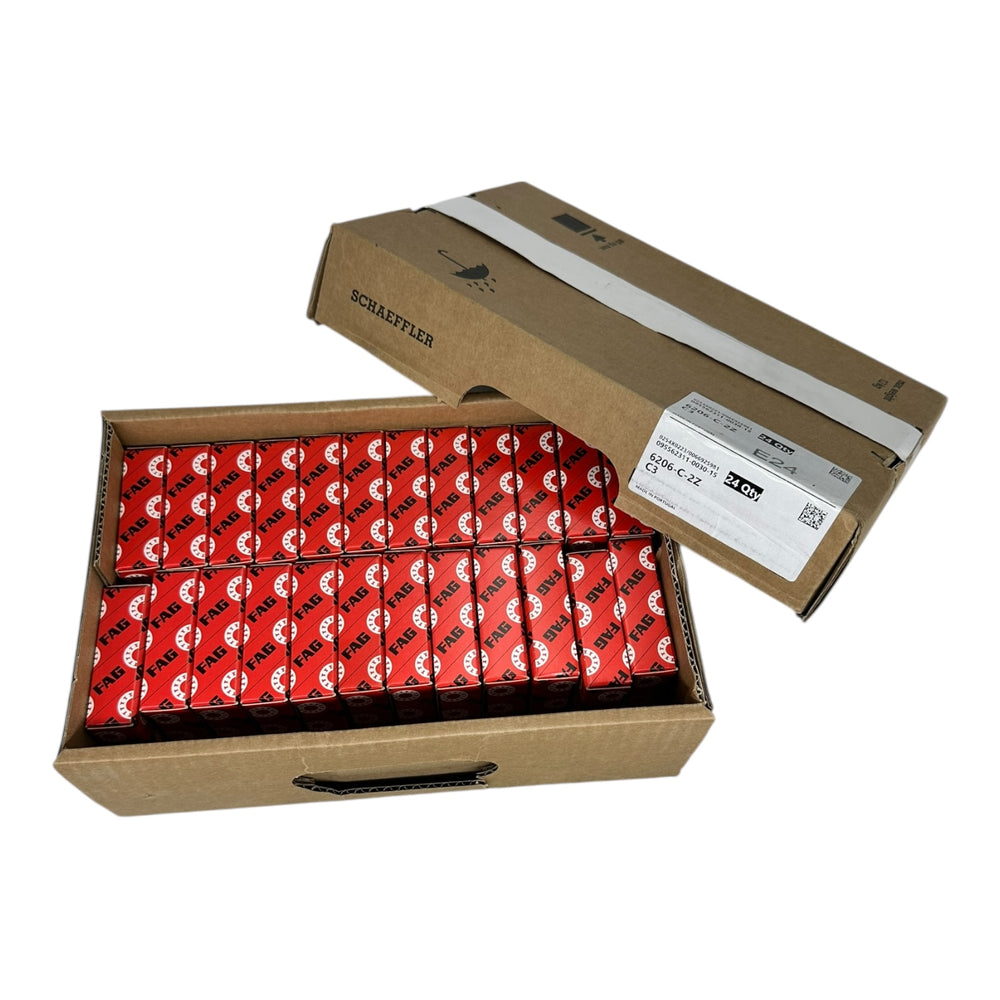 24x FAG 6206-C-2Z C3 Rillenkugellager beidseitig Metallabdeckung 30x62x16mm