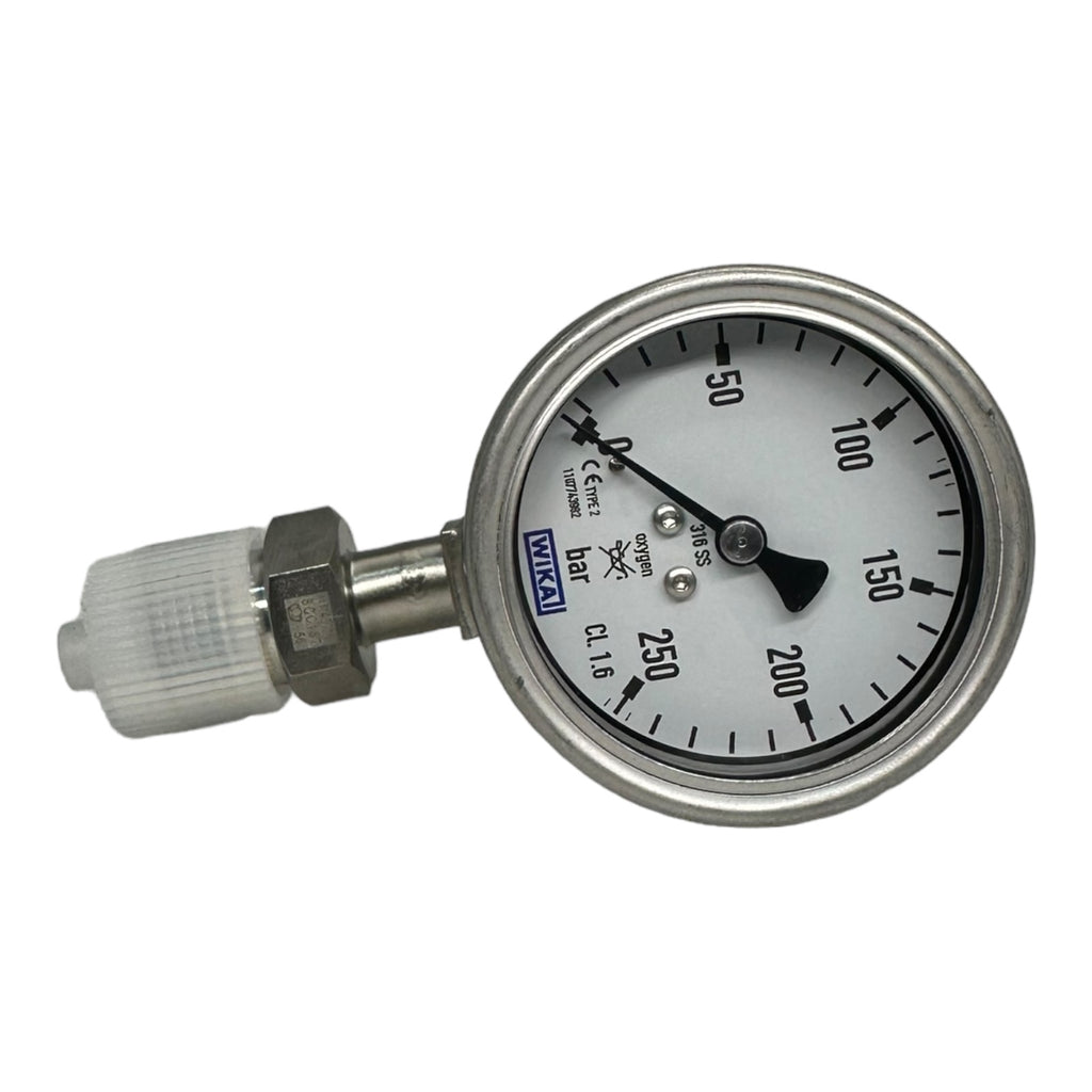 WIKA Manometer Oxygen Hochdruckmanometer mit 1/4" Anschluss unten 250bar / 63mm
