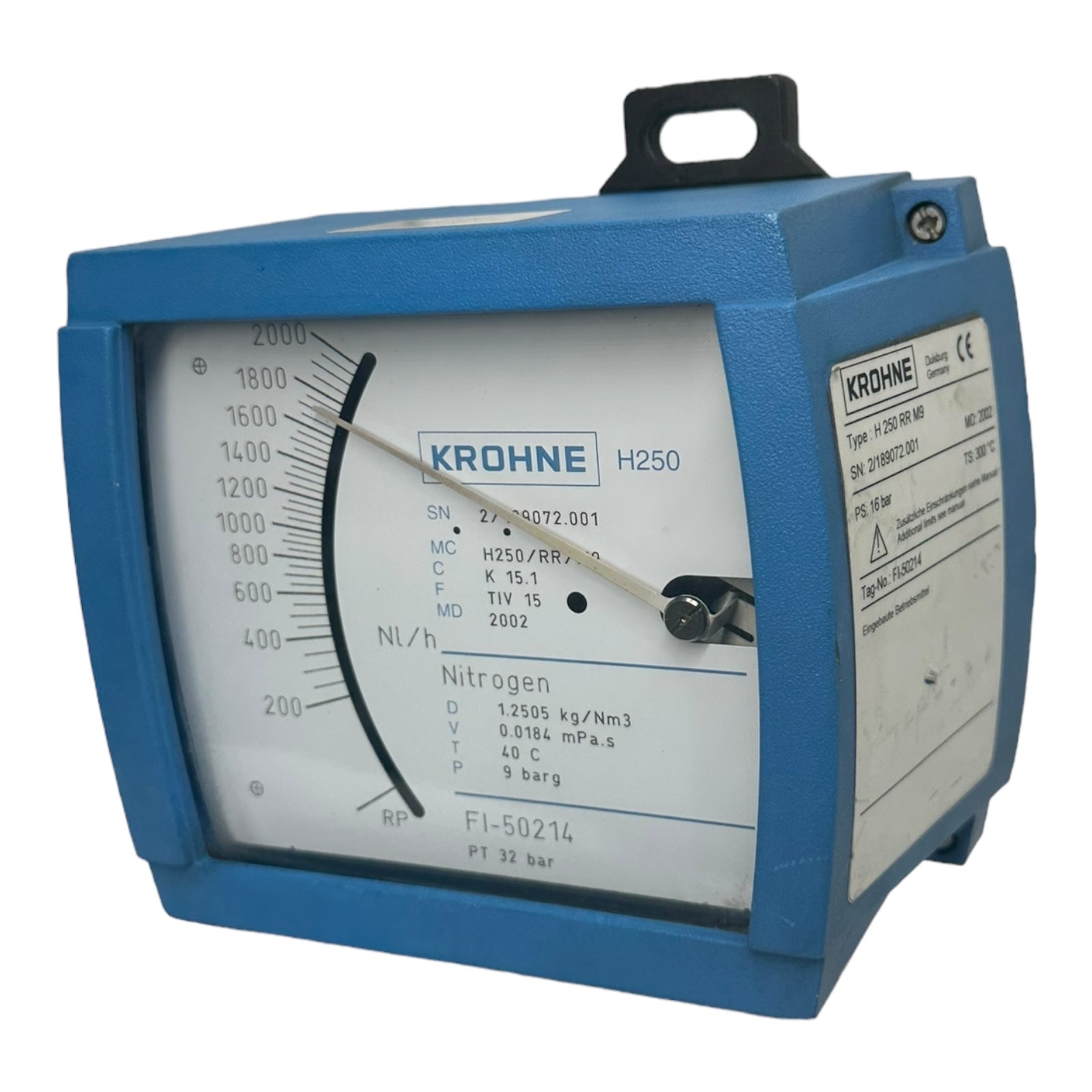 Krohne H250/RR/M9 Durchflussmesser PTmax: 32 bar PS: 16 bar 200 - 2000