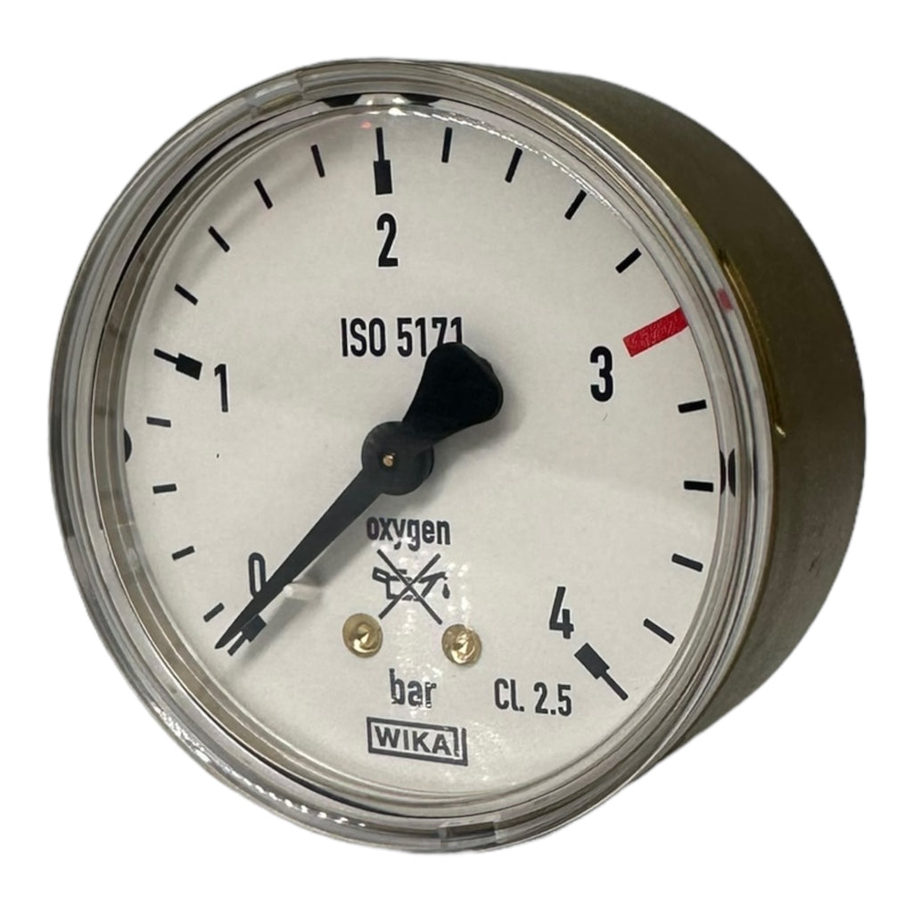 WIKA Manometer Rohrfedermanometer Kupferlegierung Oxygen ISO5171 Cl.2,5 / 0-4Bar